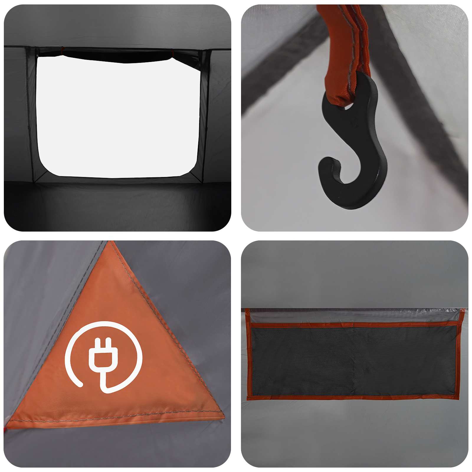 Tenda Capanna 6 persona Grigio e arancione Poliestere