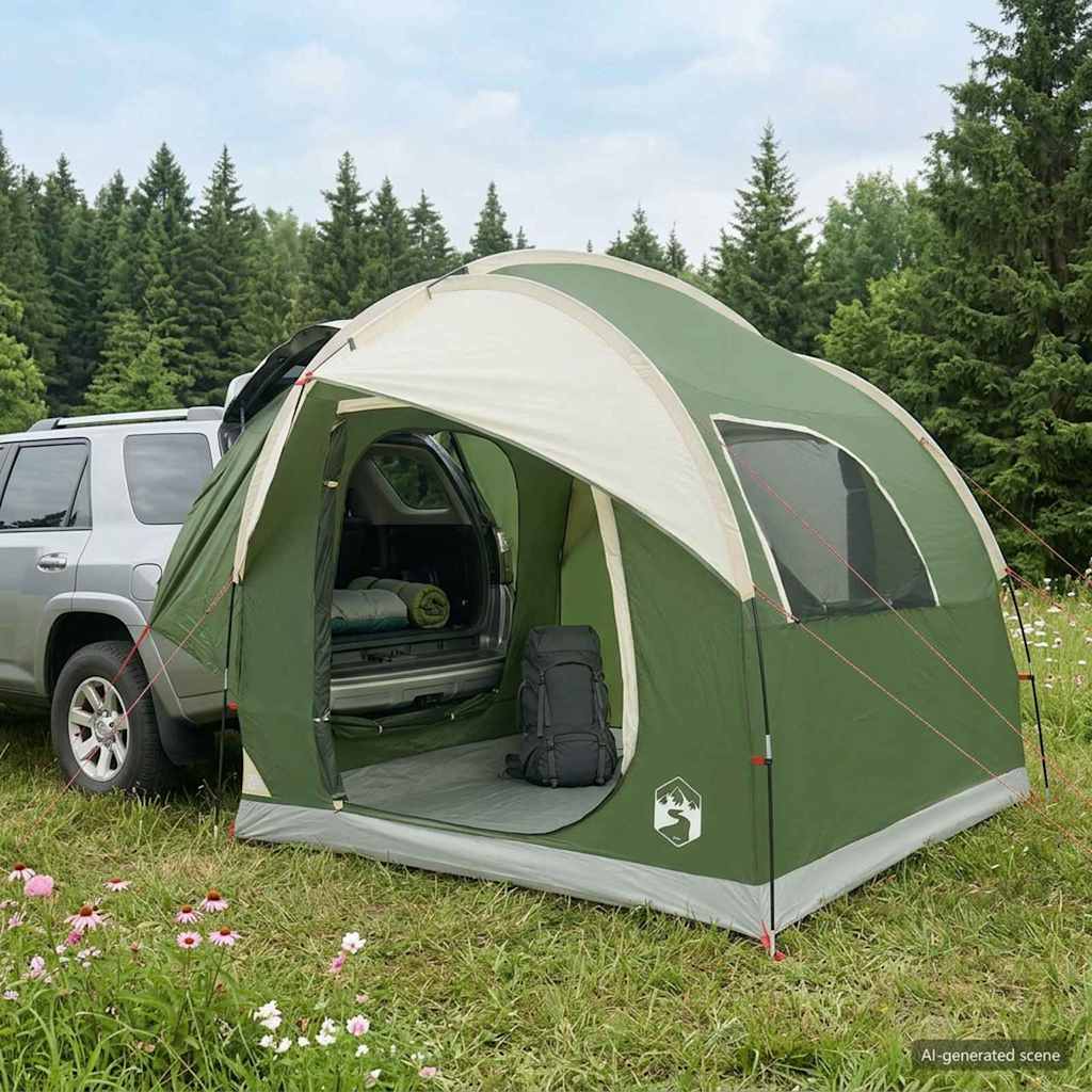 Tenda da auto Verde 3 persone Poliestere e Acciaio