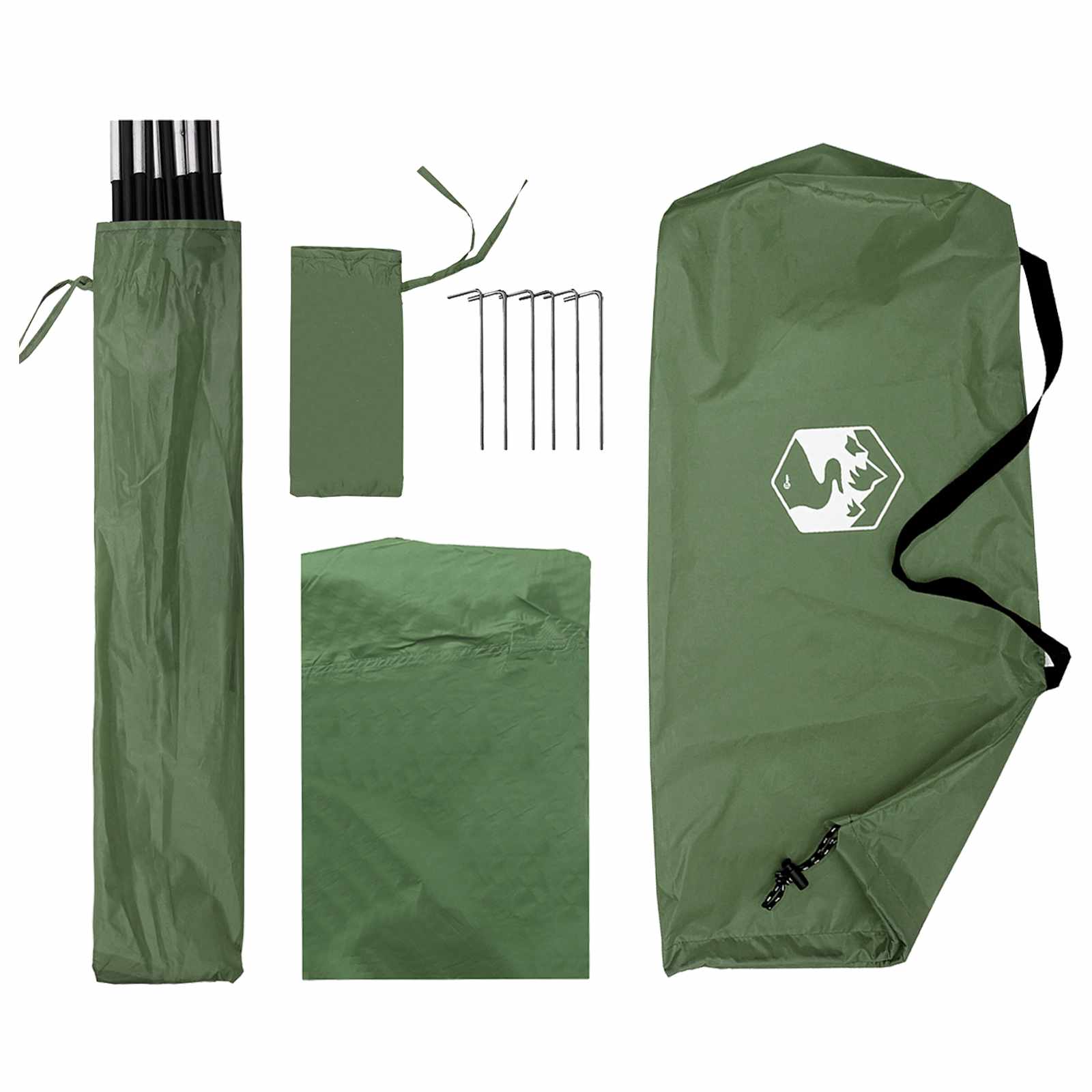 Tenda da auto Verde 308 x 215 x 220 cm Poliestere e Acciaio