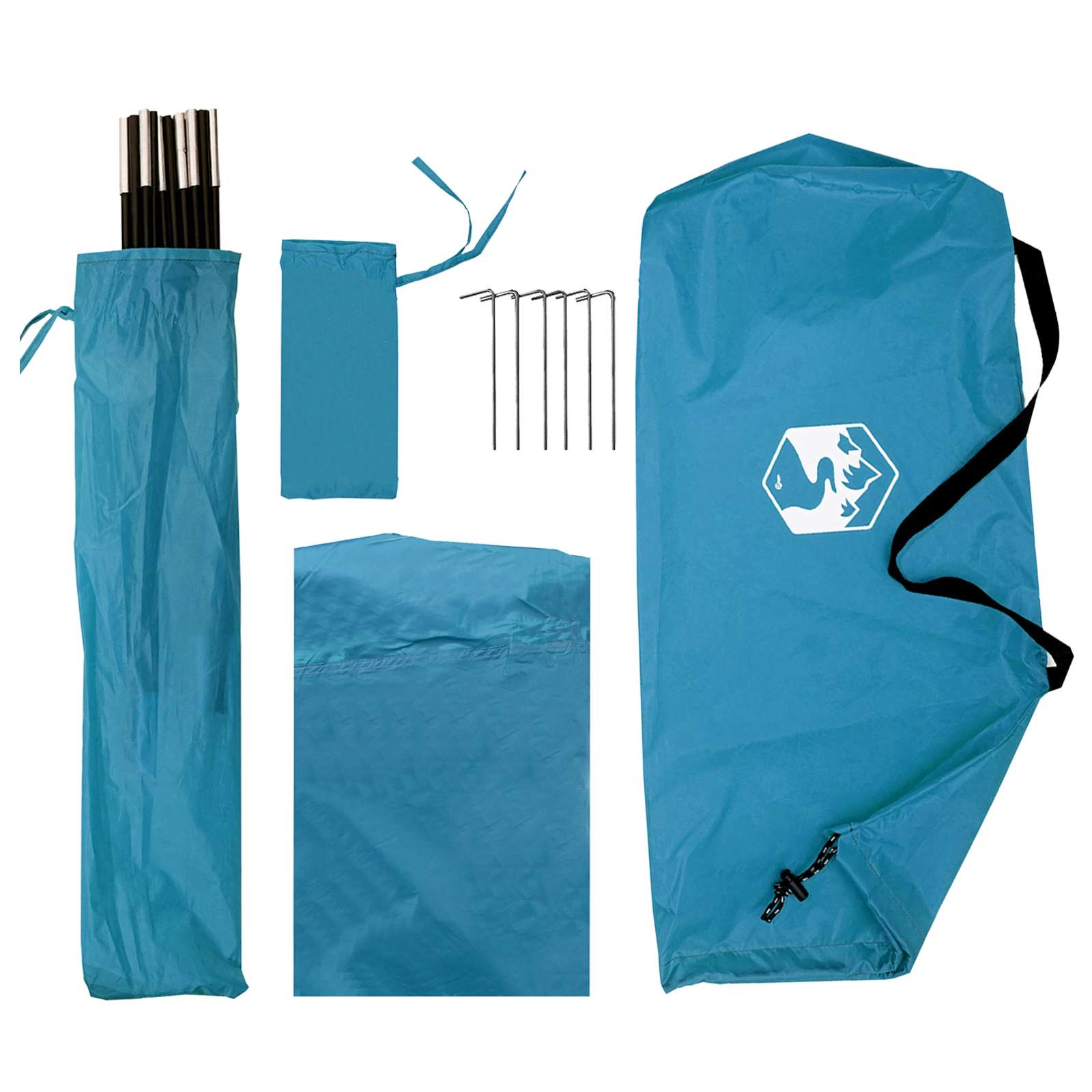 Tenda da auto Blu 308 x 215 x 220 cm Poliestere e Acciaio