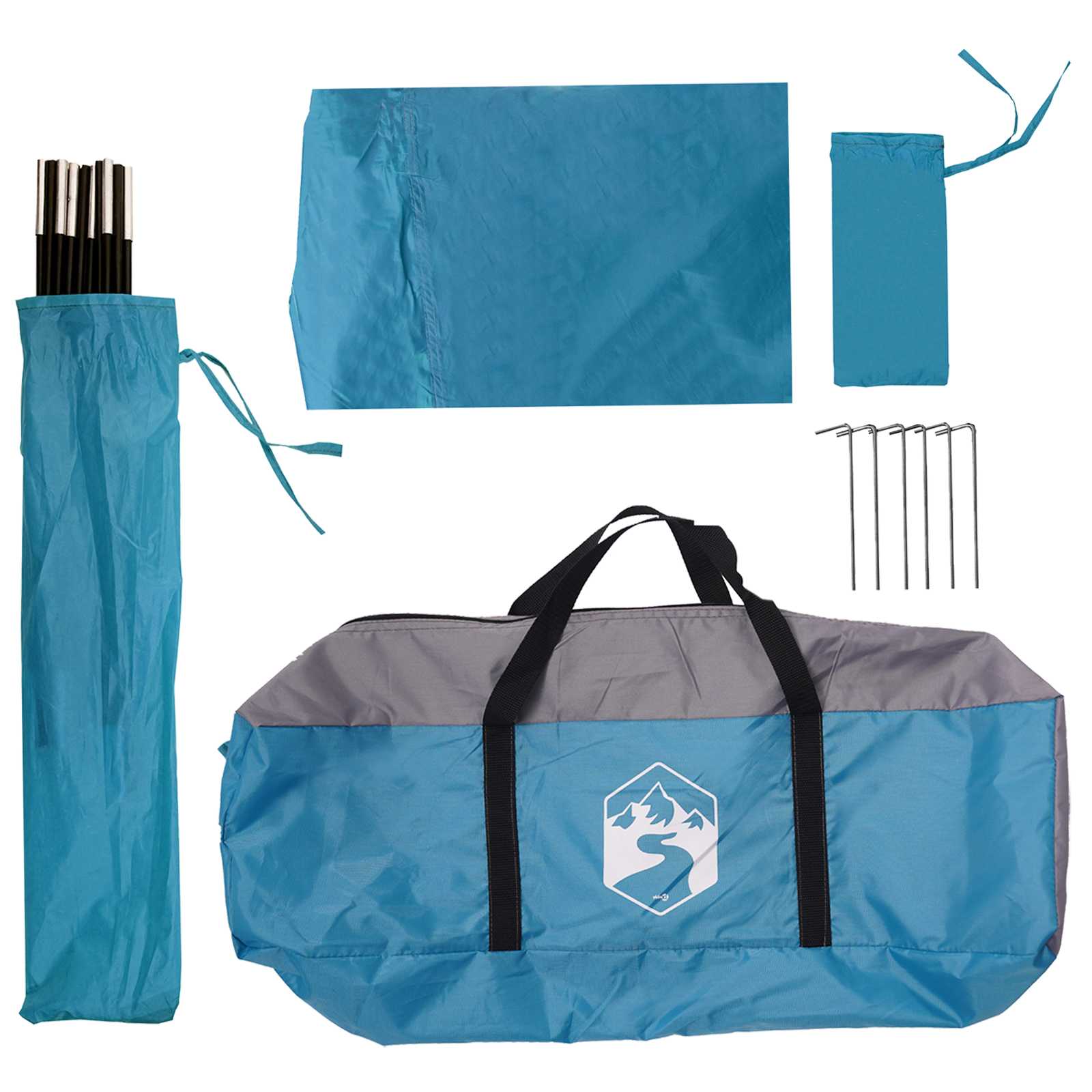 Tenda da auto Blu 350 x 250 cm Poliestere e Acciaio