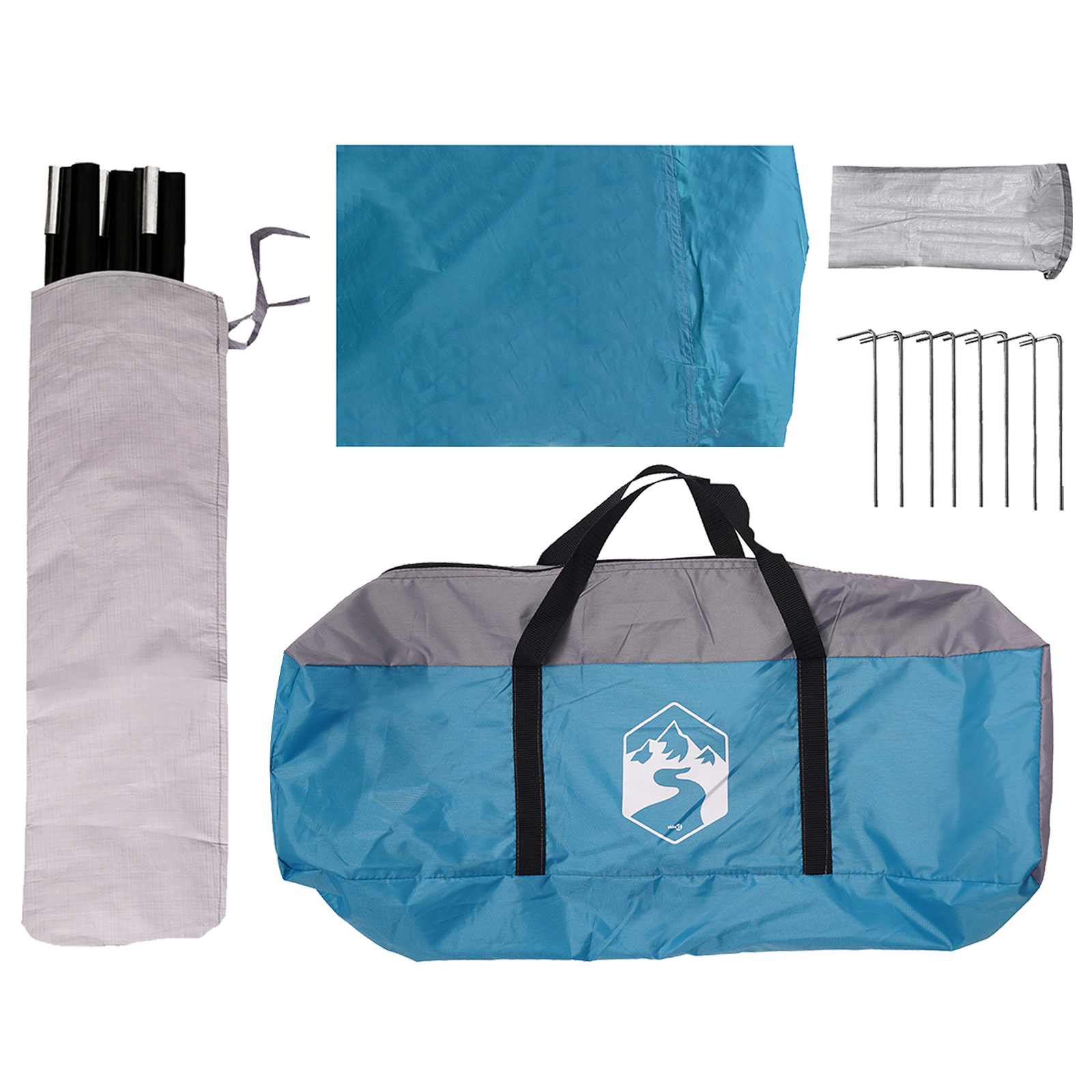 Tenda da veicolo Blu 500 x 515 x 215 cm Poliestere e Acciaio