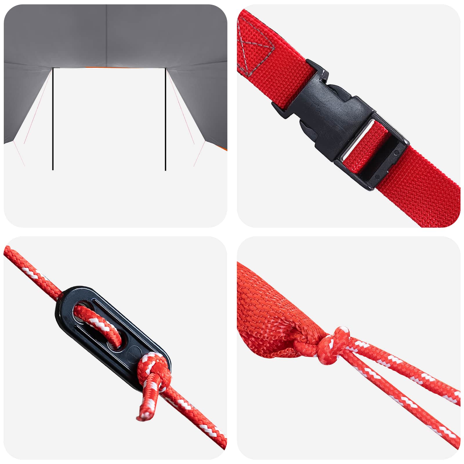 Tenda da veicolo Grigio e arancione 500 x 515 x 215 cm