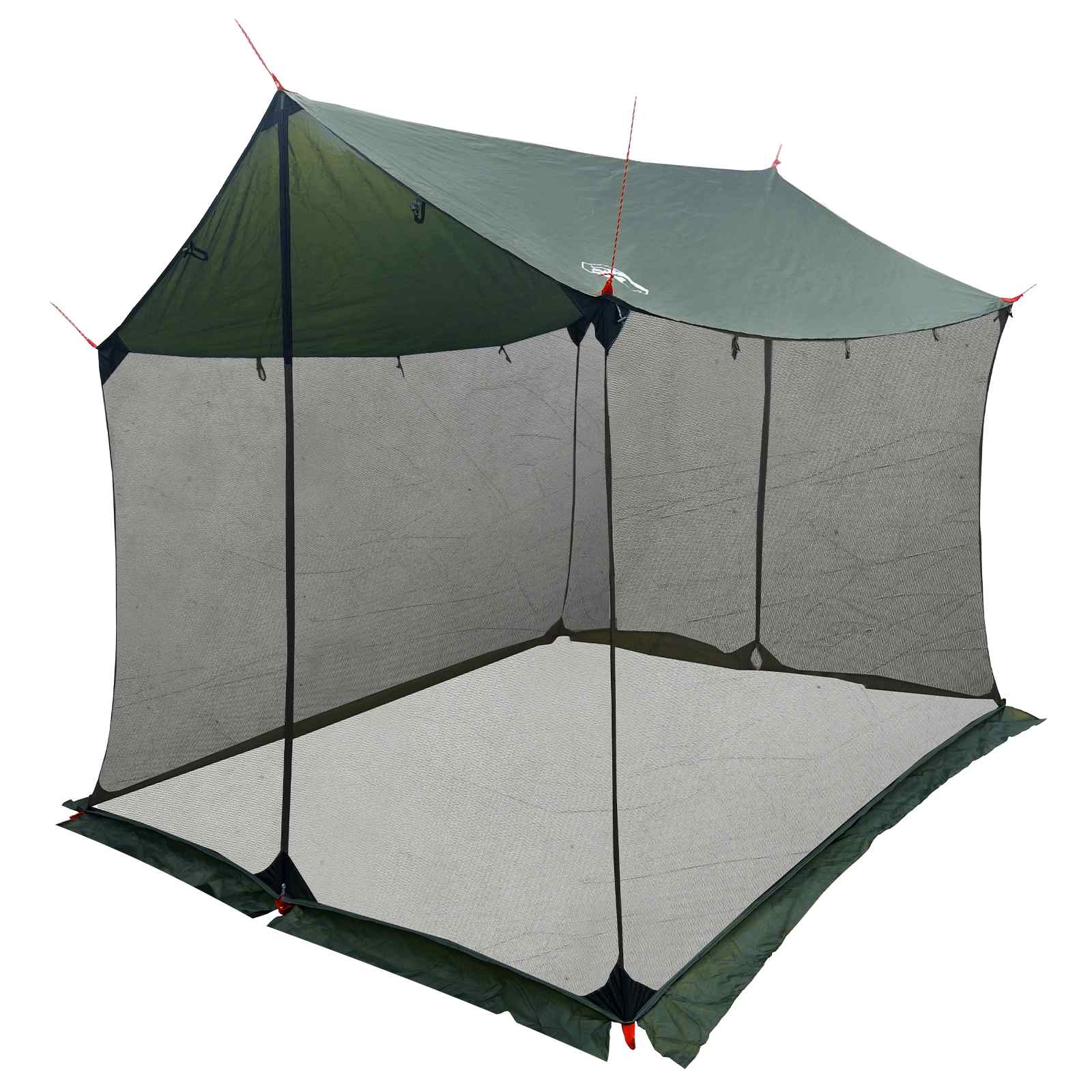 Telo da campeggio con pareti in rete Verde militare