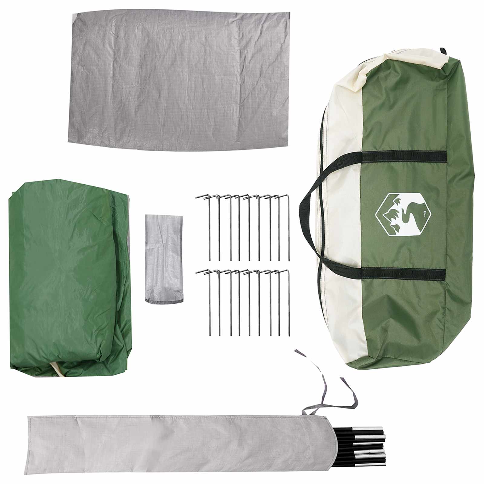 Tenda Capanna 12 persona Verde Poliestere e Acciaio