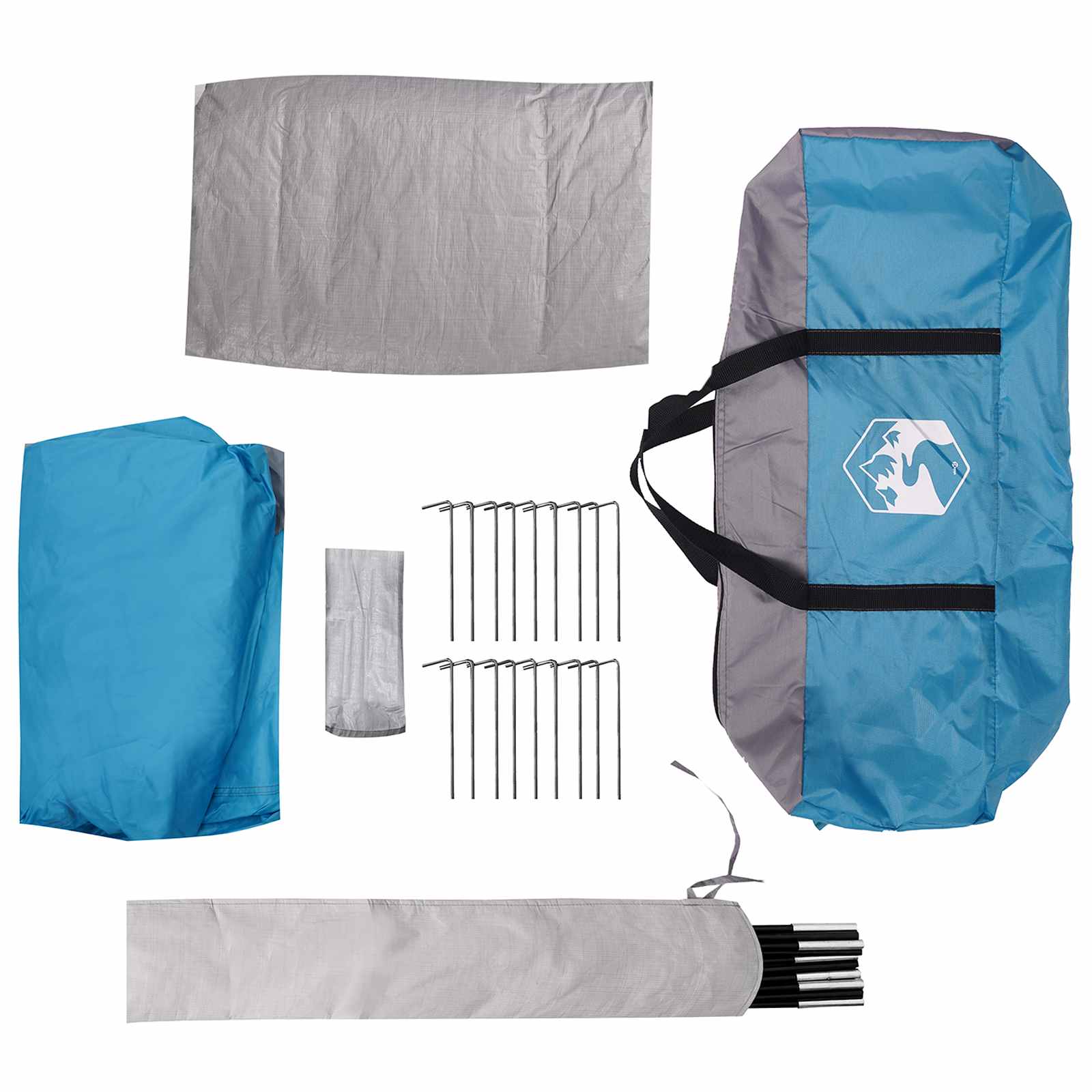 Tenda Capanna 12 persona Blu Poliestere e Acciaio