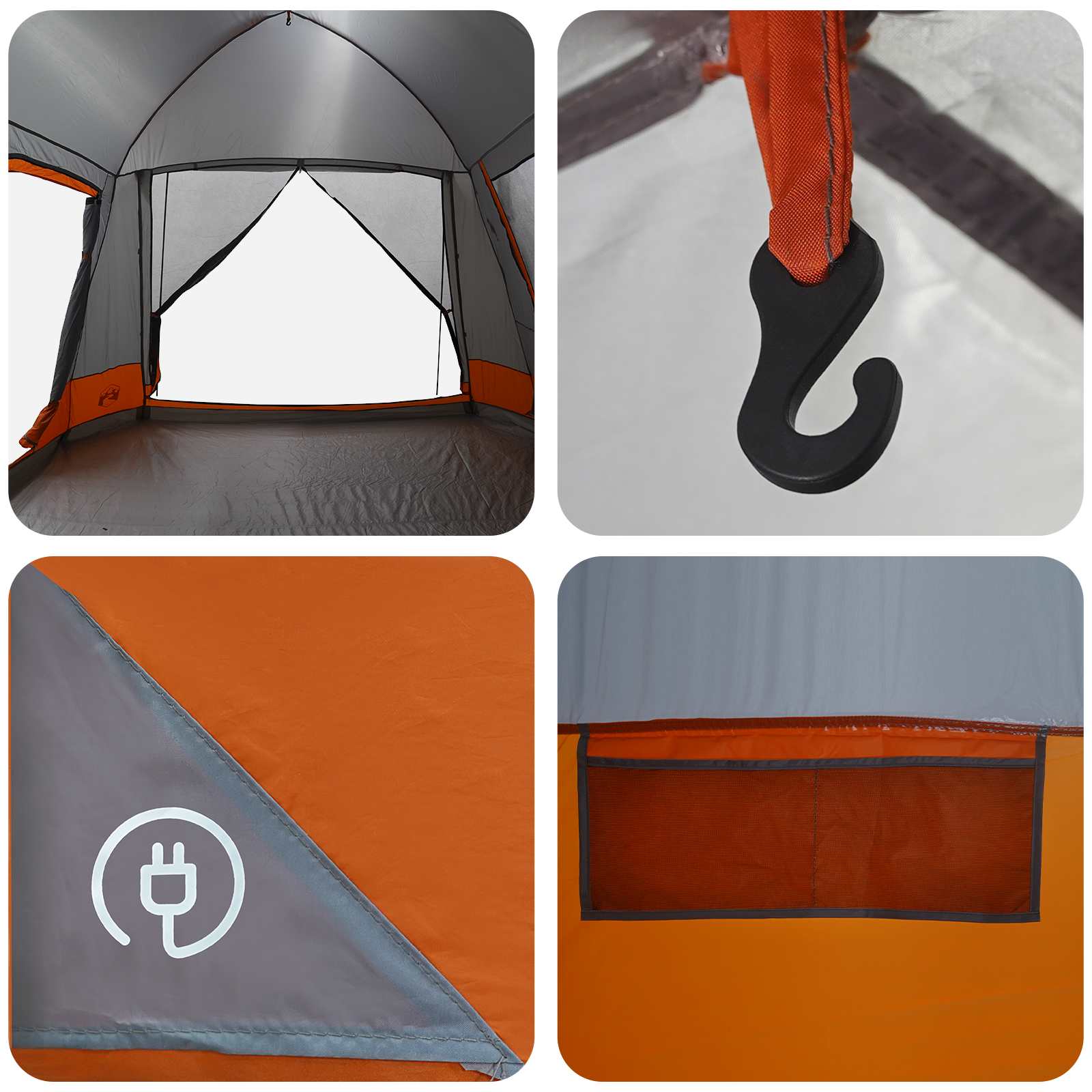 Tenda Capanna 12 persona Grigio e arancione