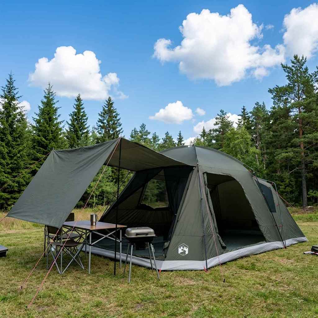Tenda Capanna 12 persona Verde militare Poliestere e Acciaio