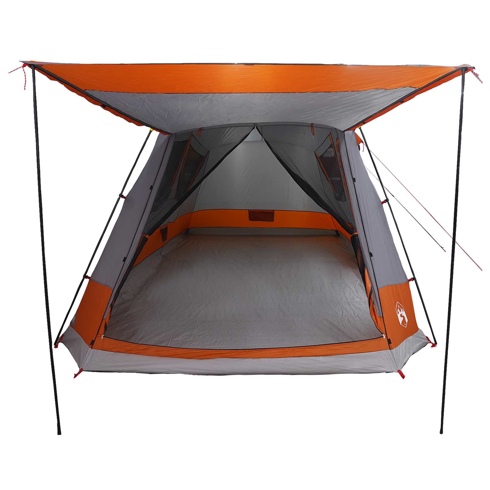 Tenda Capanna 8 persona Grigio e arancione Poliestere e Acciaio