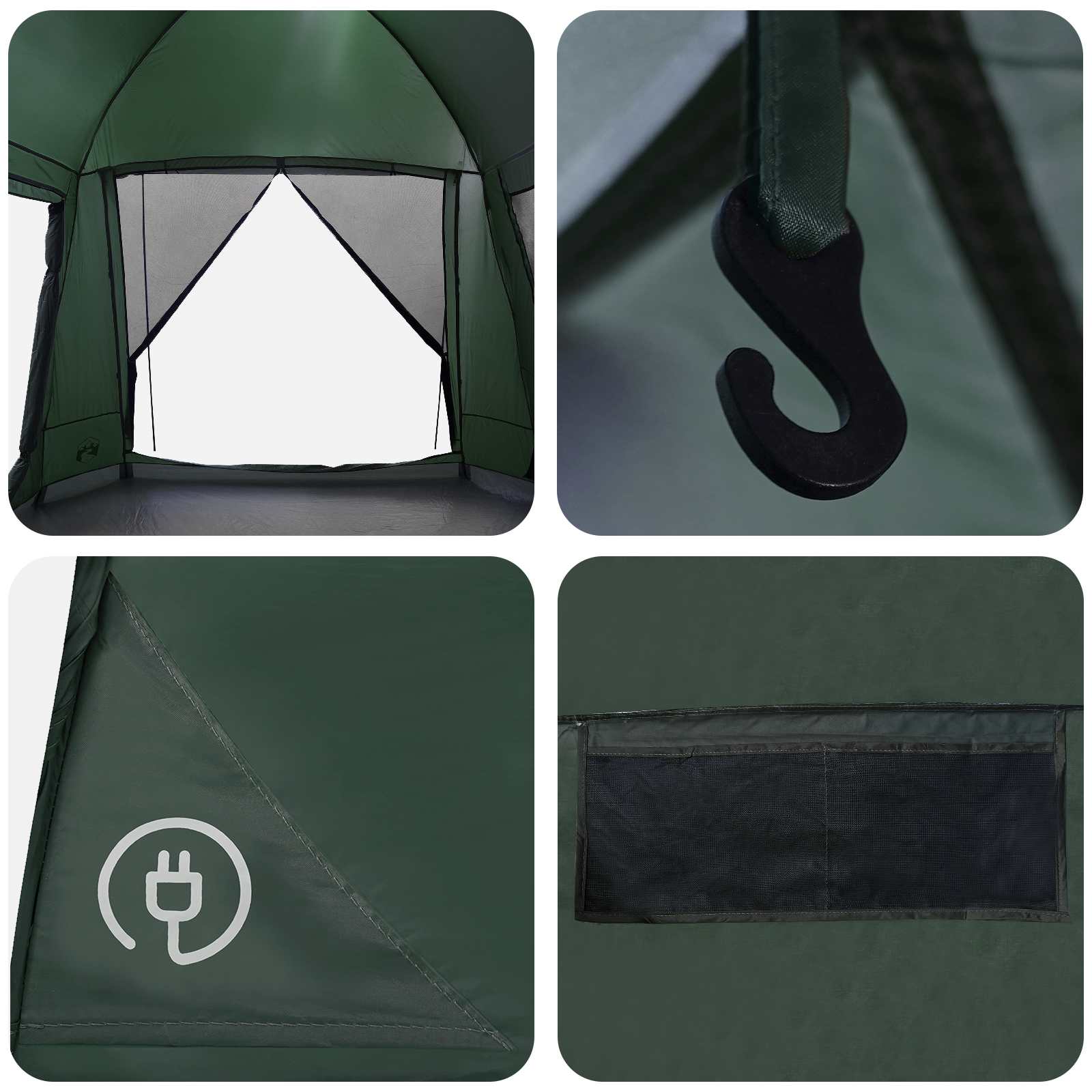 Tenda Capanna 8 persona Verde militare Poliestere e Acciaio