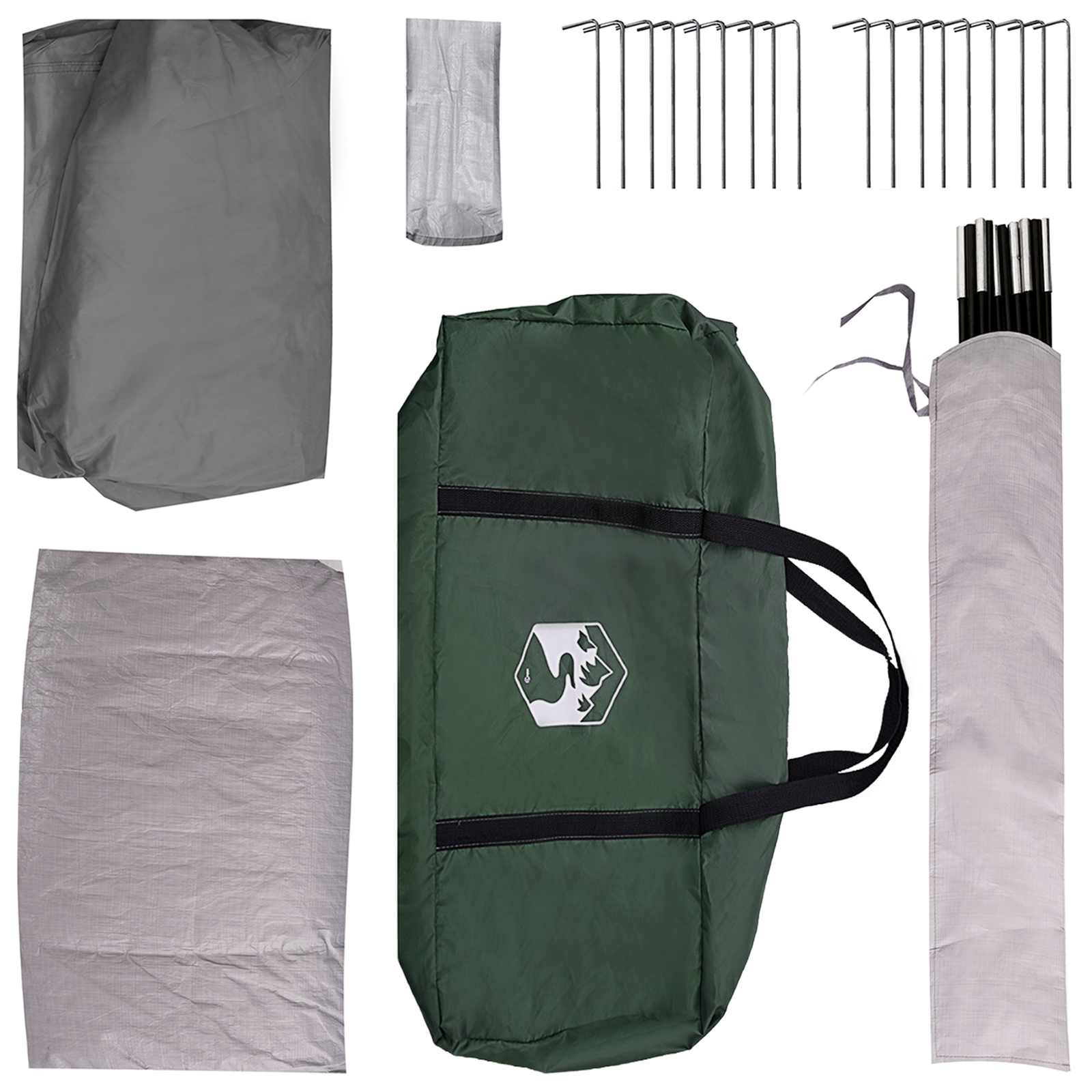 Tenda Capanna 8 persona Verde militare Poliestere e Acciaio