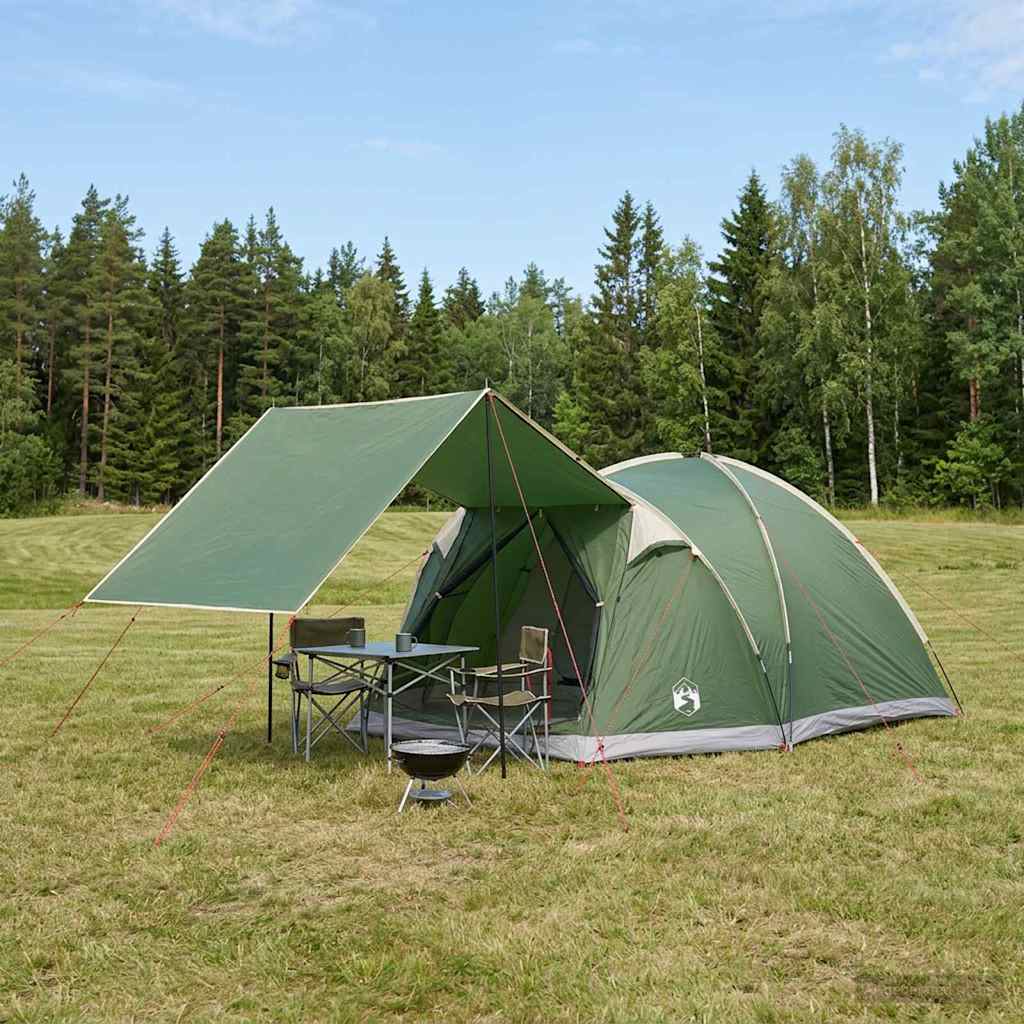 Tenda Capanna 4 persona Verde Poliestere e Acciaio