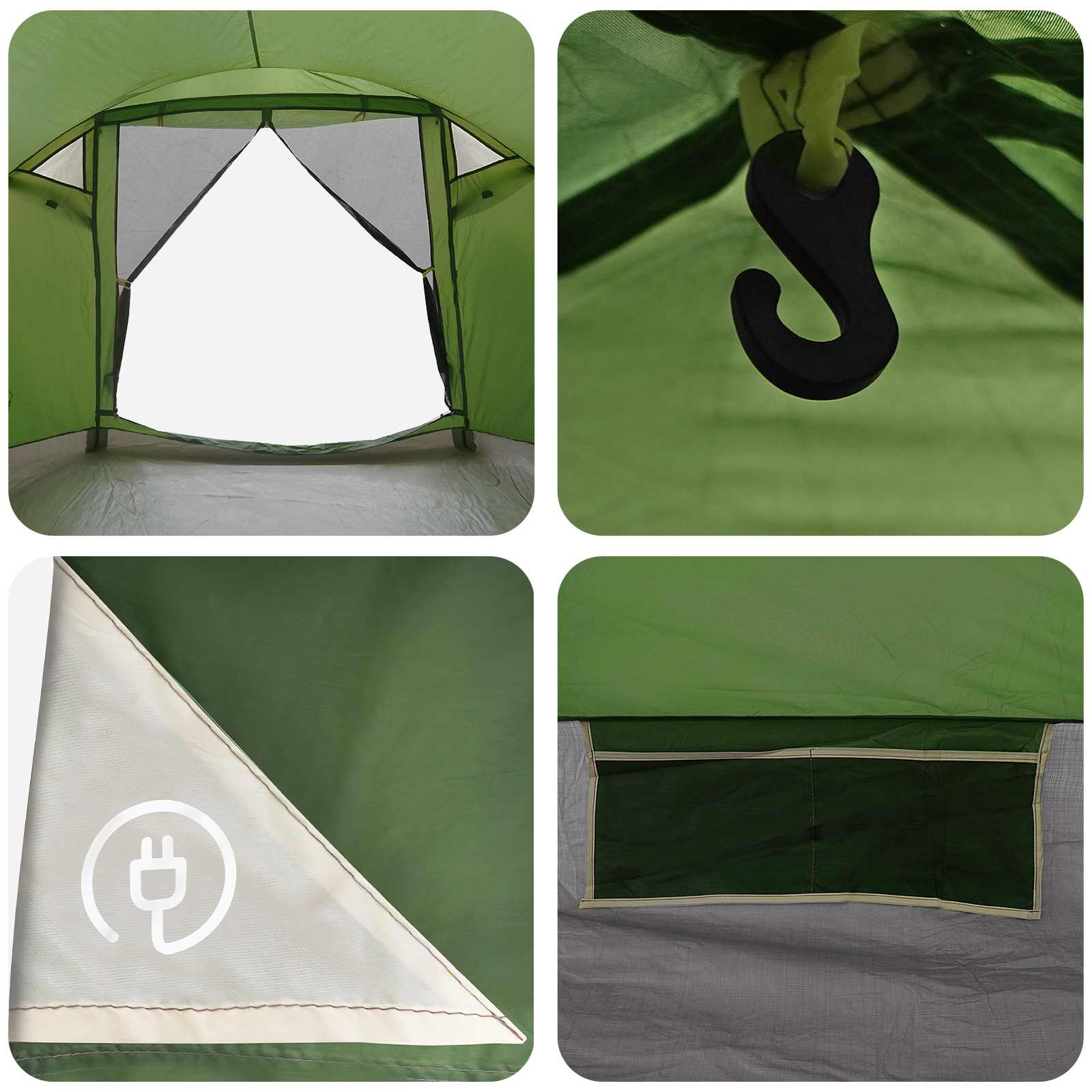 Tenda Capanna 4 persona Verde Poliestere e Acciaio