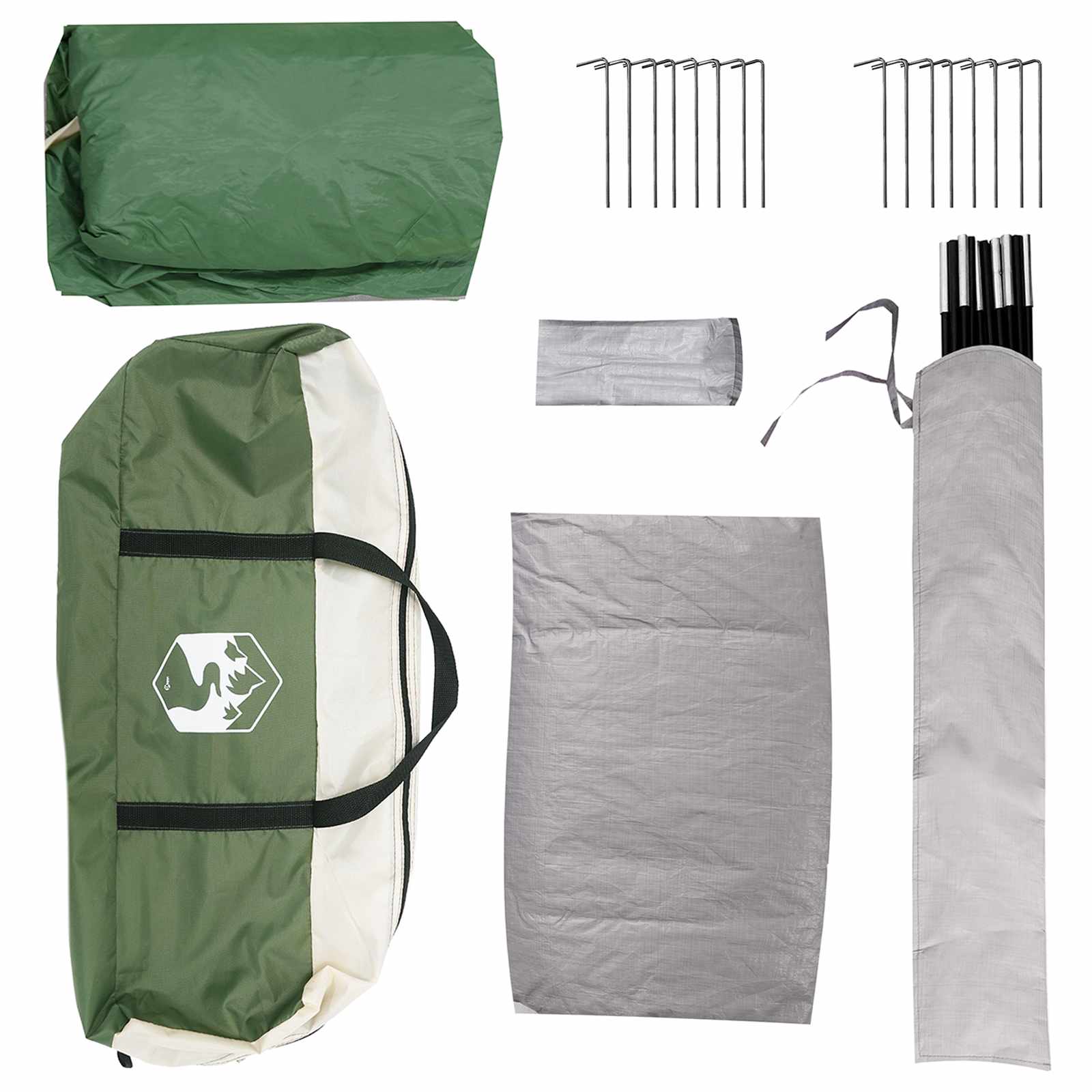Tenda Capanna 4 persona Verde Poliestere e Acciaio