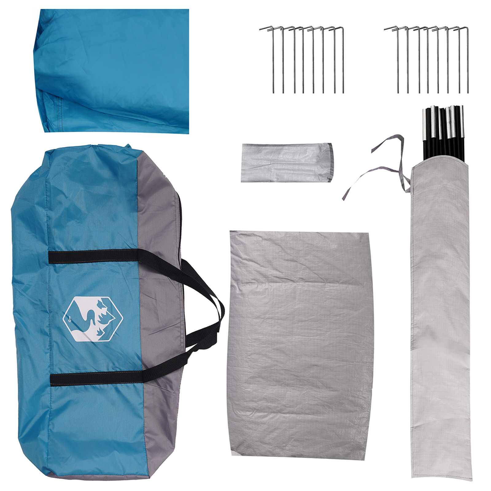 Tenda Capanna 4 persona Blu Poliestere e Acciaio