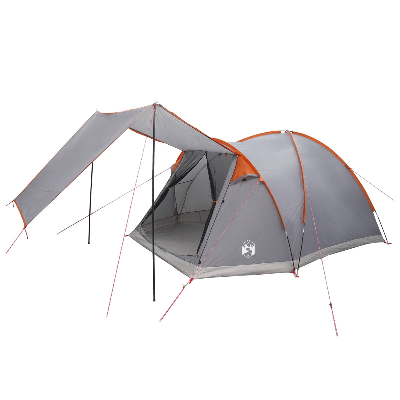 Tenda Capanna 4 persona Grigio e arancione Poliestere e Acciaio