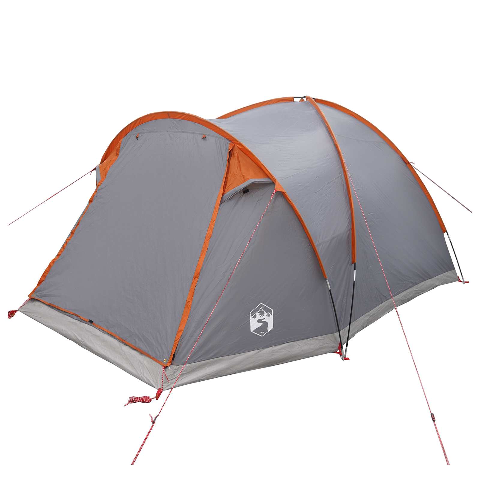 Tenda Capanna 4 persona Grigio e arancione Poliestere e Acciaio