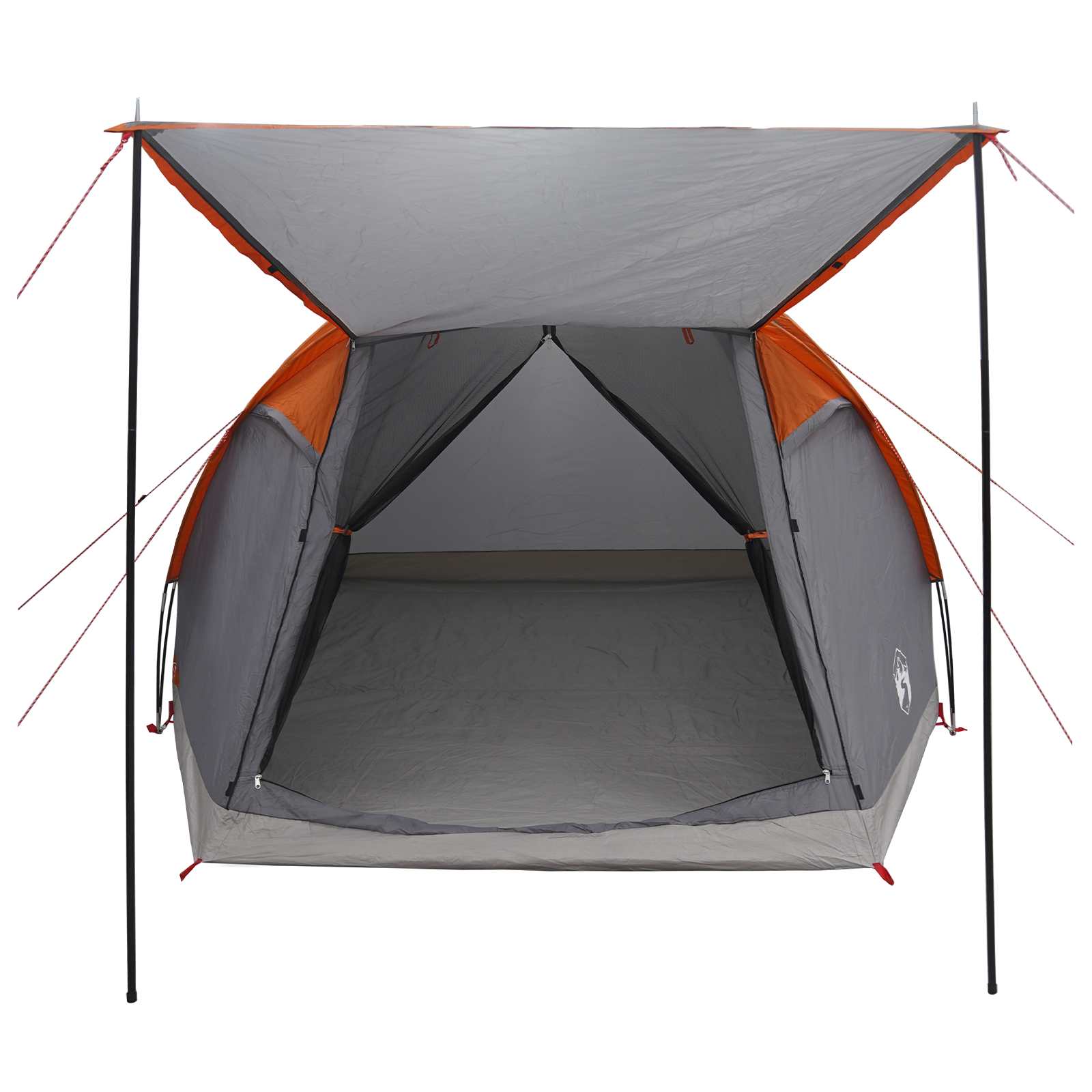 Tenda Capanna 4 persona Grigio e arancione Poliestere e Acciaio