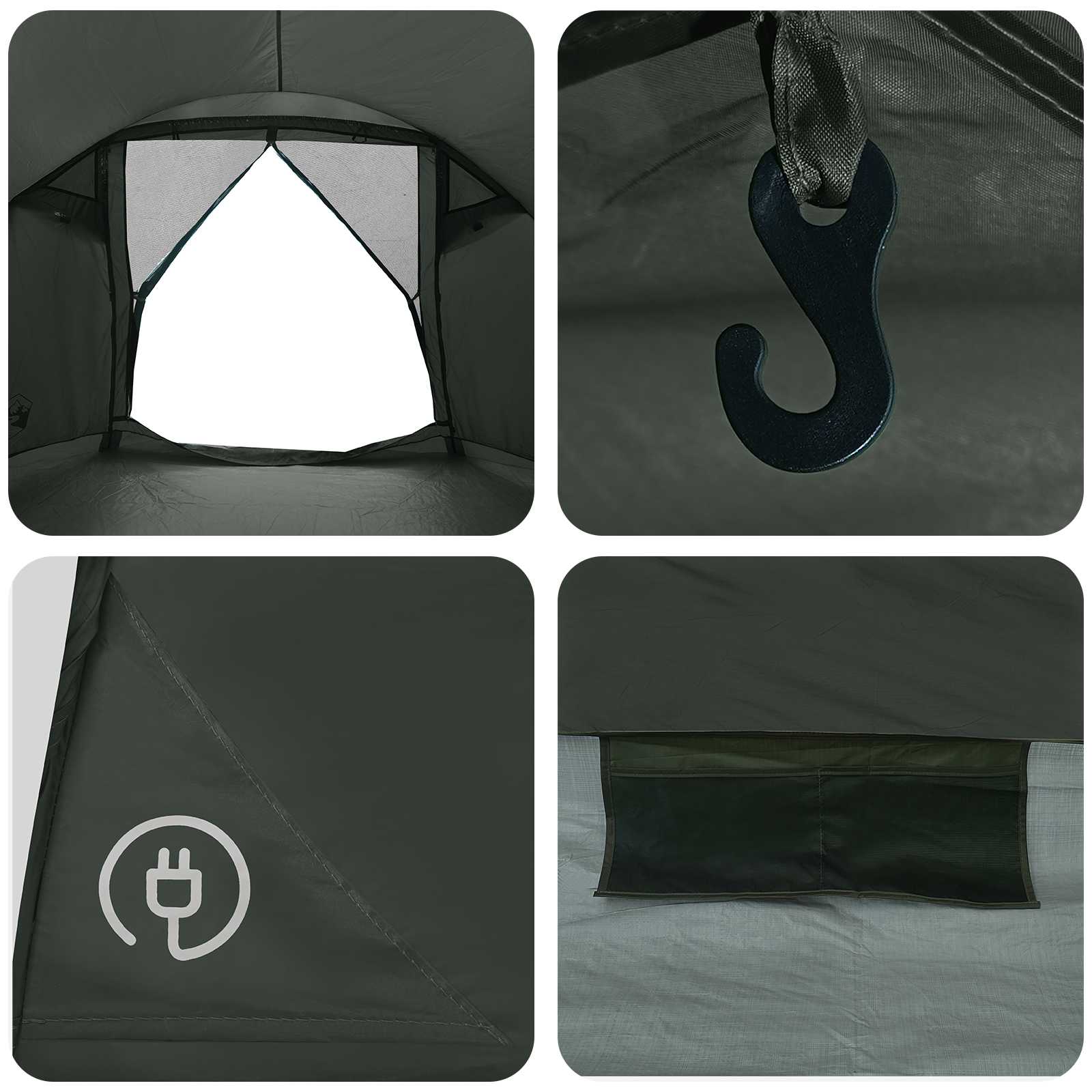 Tenda Capanna 4 persona Verde militare Poliestere e Acciaio