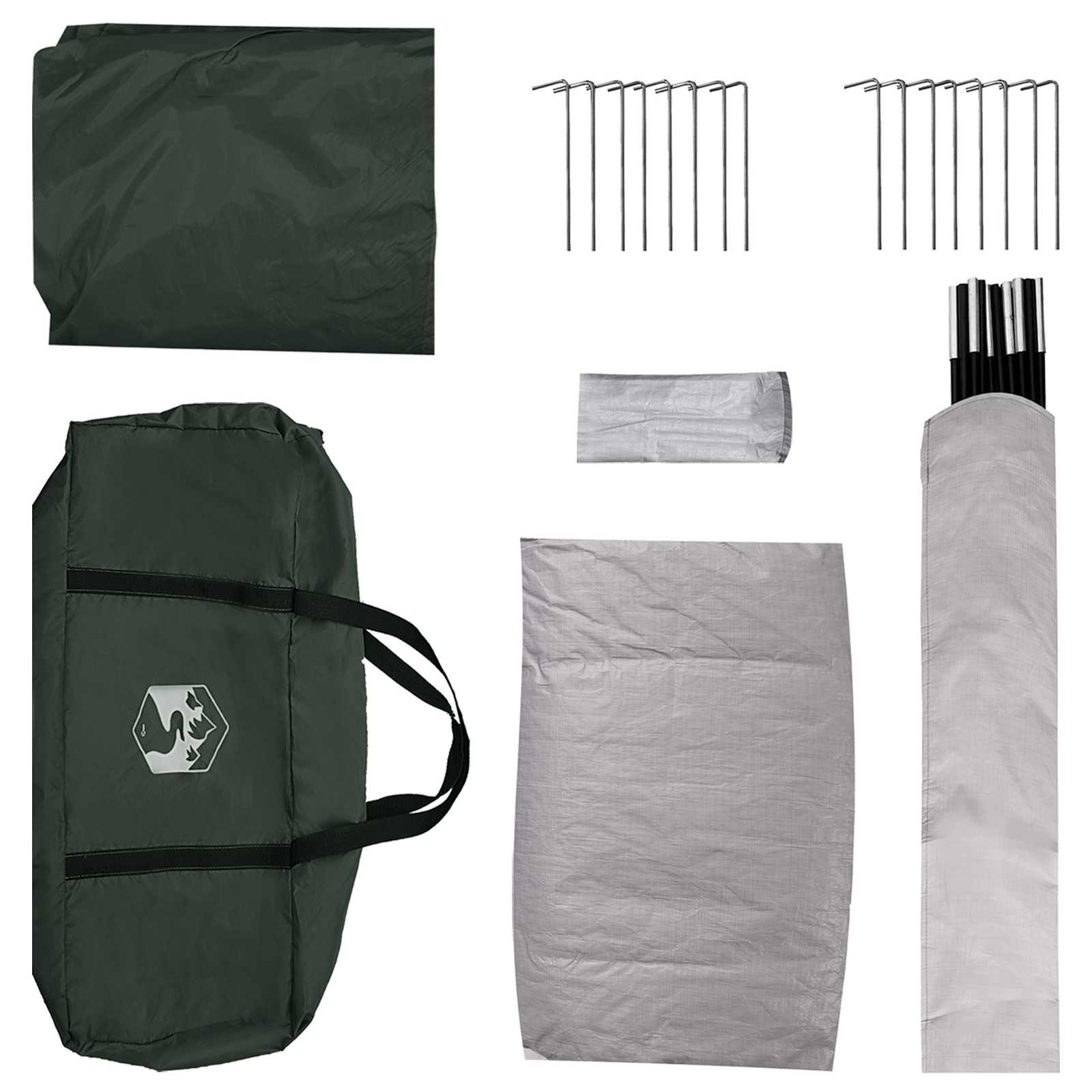 Tenda Capanna 4 persona Verde militare Poliestere e Acciaio