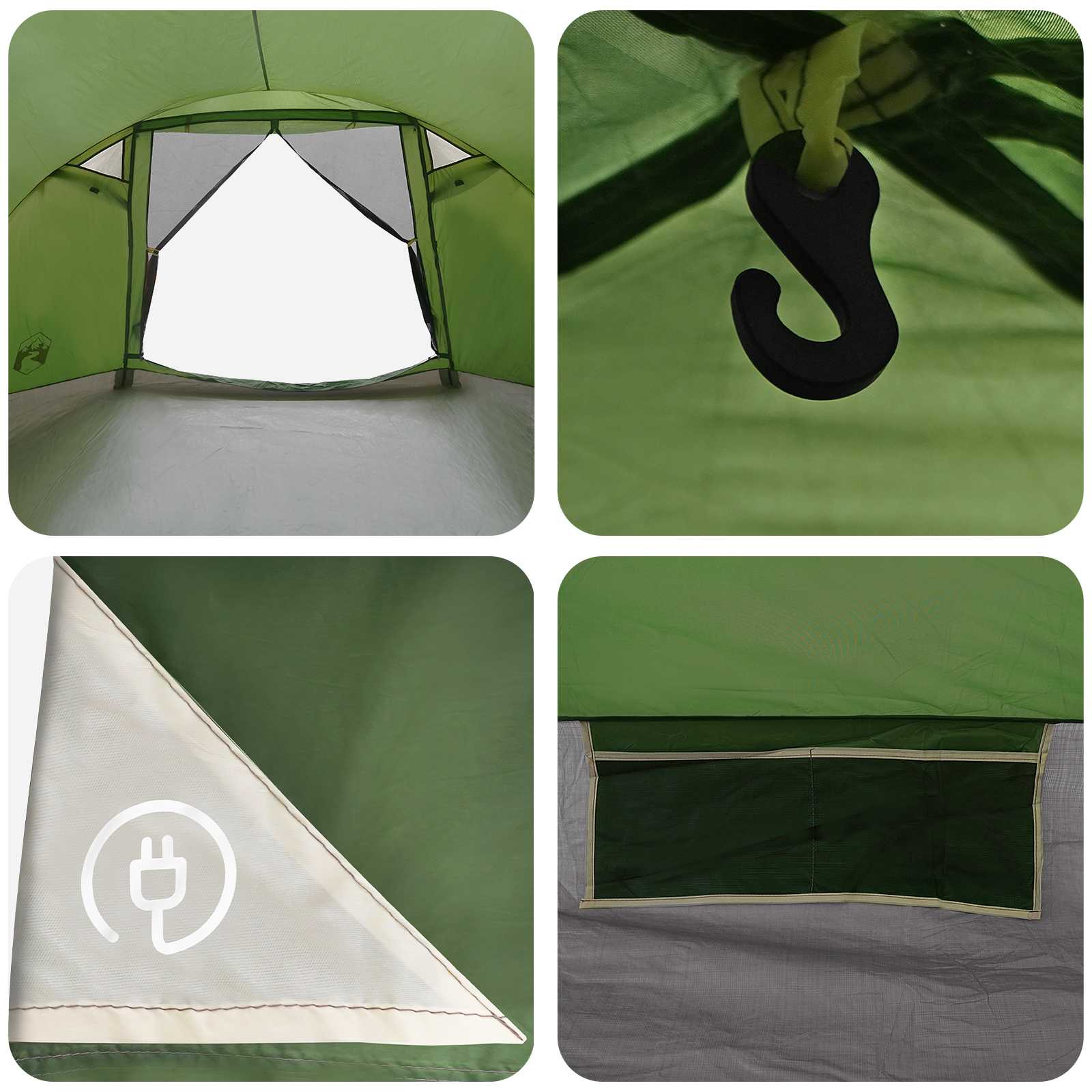 Tenda Capanna 6 persona Verde Poliestere e Acciaio