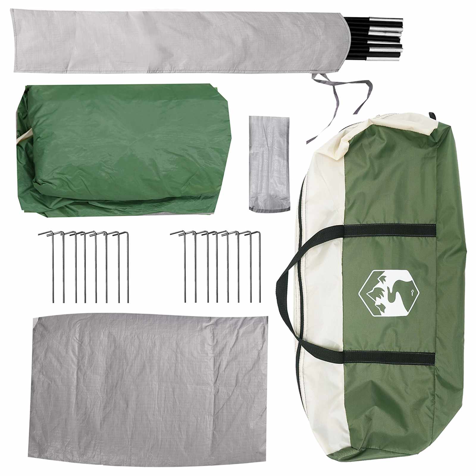 Tenda Capanna 6 persona Verde Poliestere e Acciaio
