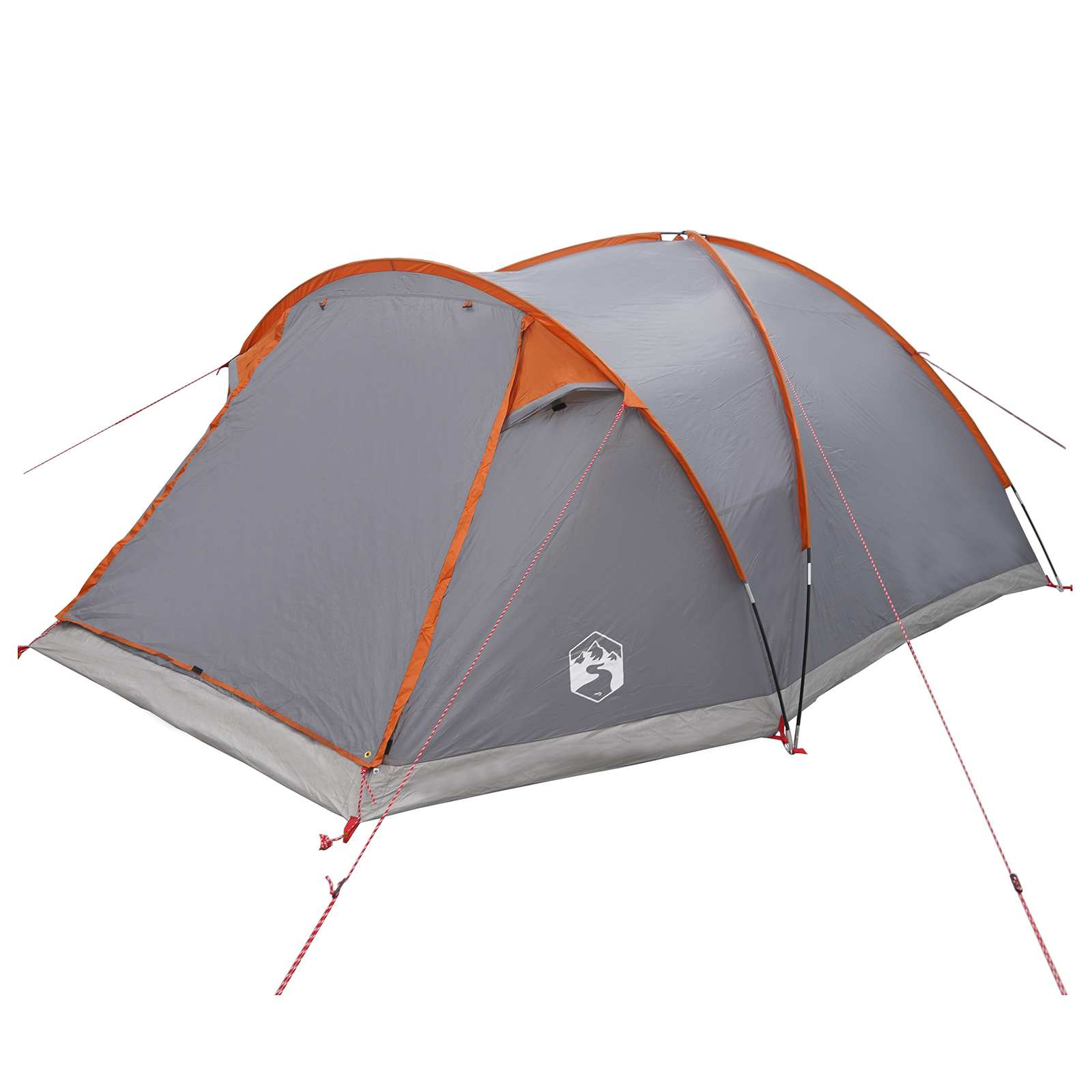 Tenda Capanna 6 persona Grigio e arancione Poliestere e Acciaio