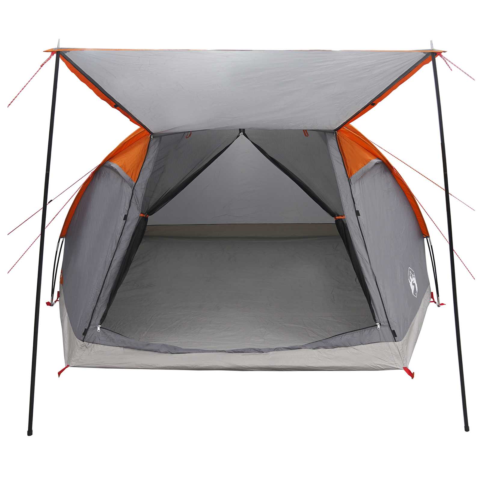 Tenda Capanna 6 persona Grigio e arancione Poliestere e Acciaio