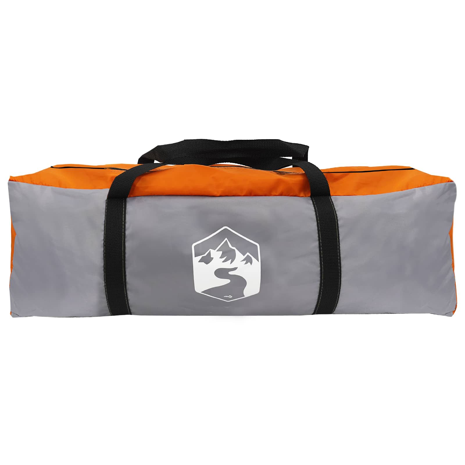 Tenda Capanna 6 persona Grigio e arancione Poliestere e Acciaio