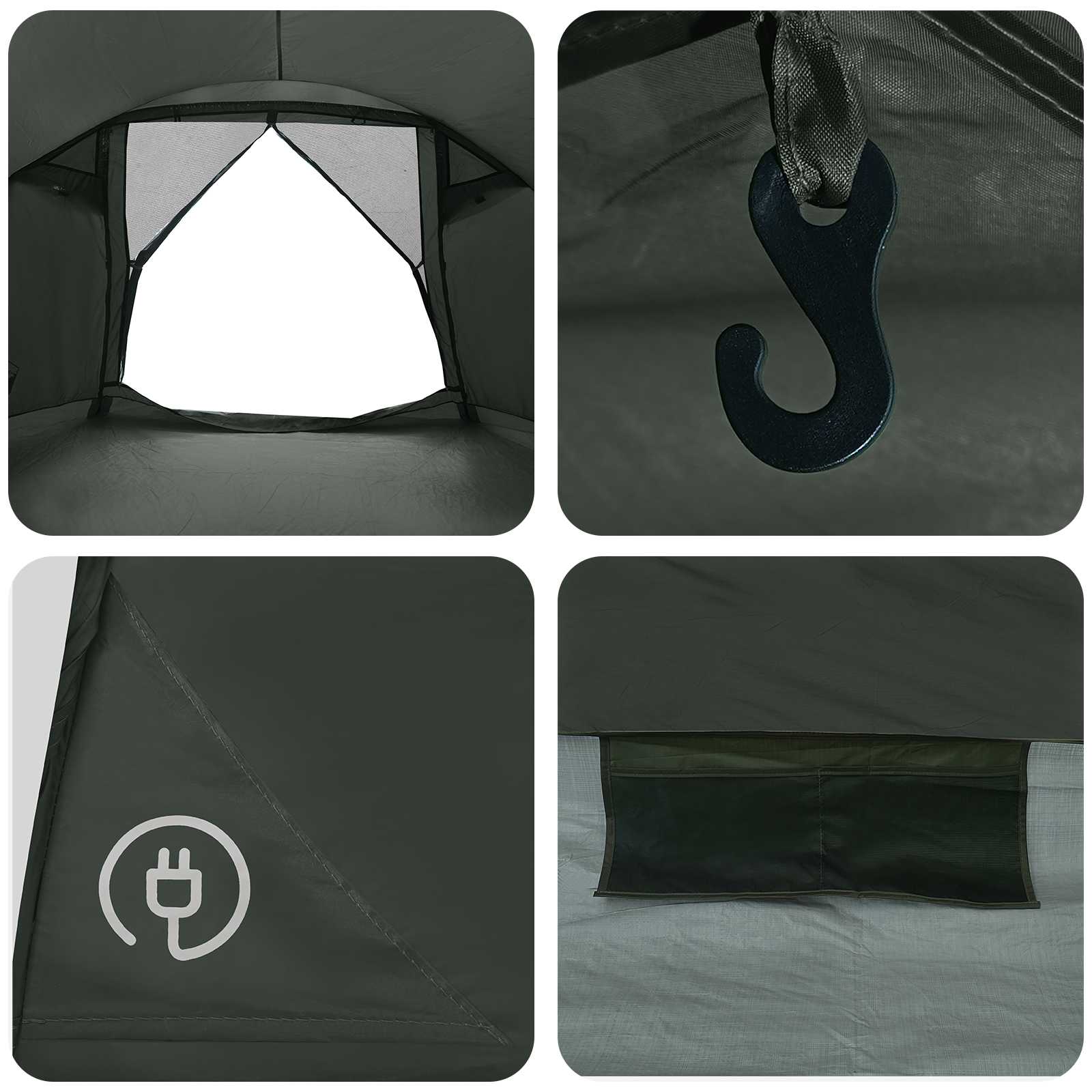 Tenda Capanna 6 persona Verde militare Poliestere e Acciaio