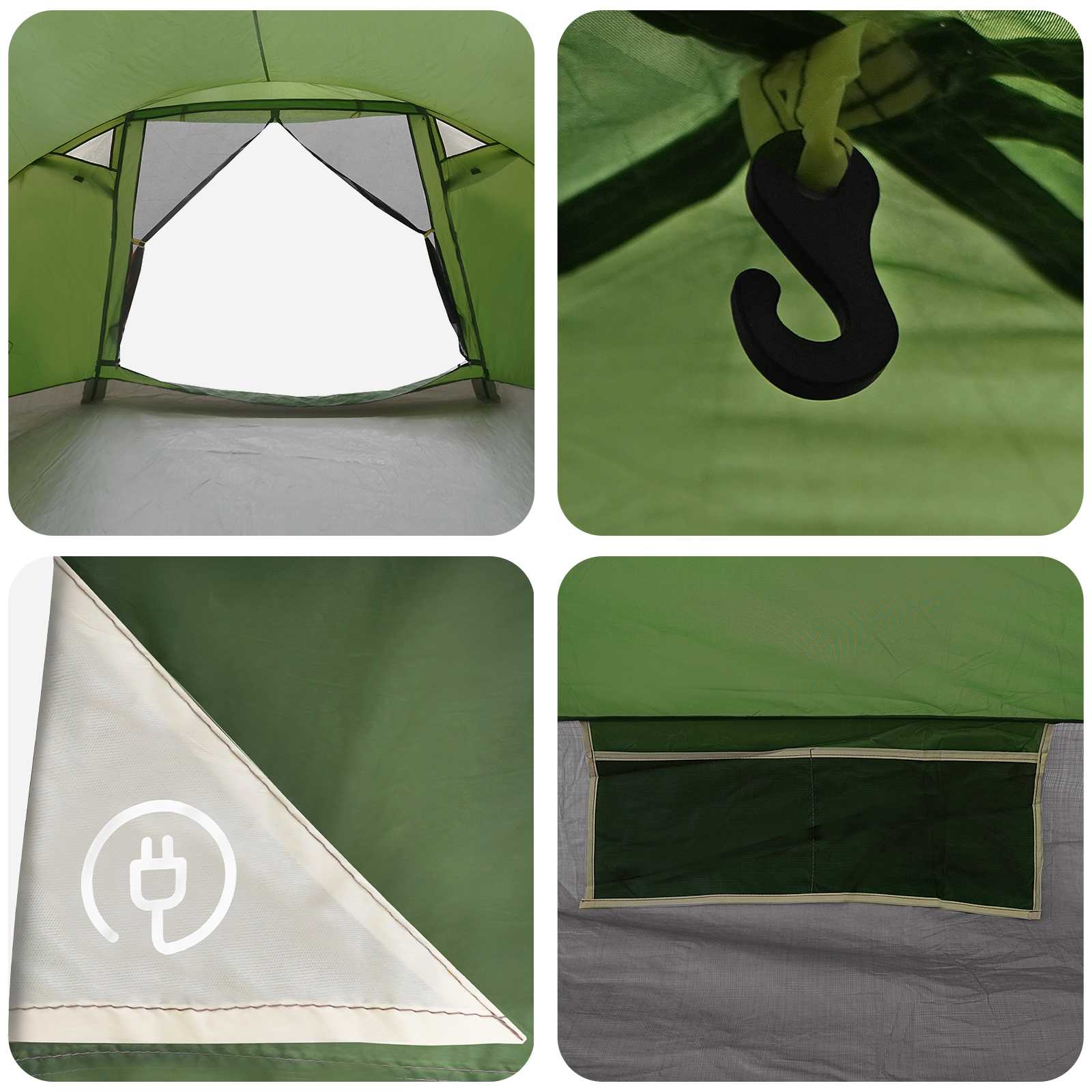 Tenda Capanna 8 persona Verde Poliestere e Acciaio