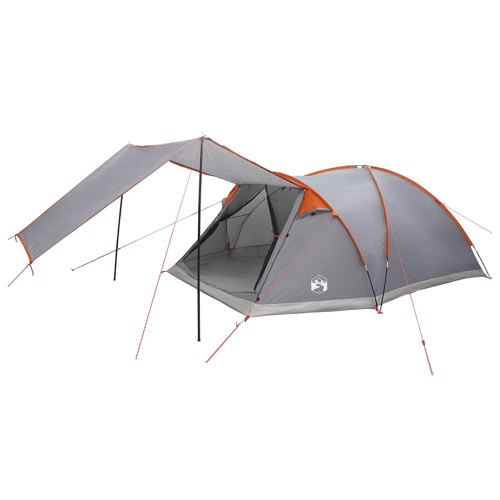 Tenda Capanna 8 persona Grigio e arancione Poliestere e Acciaio