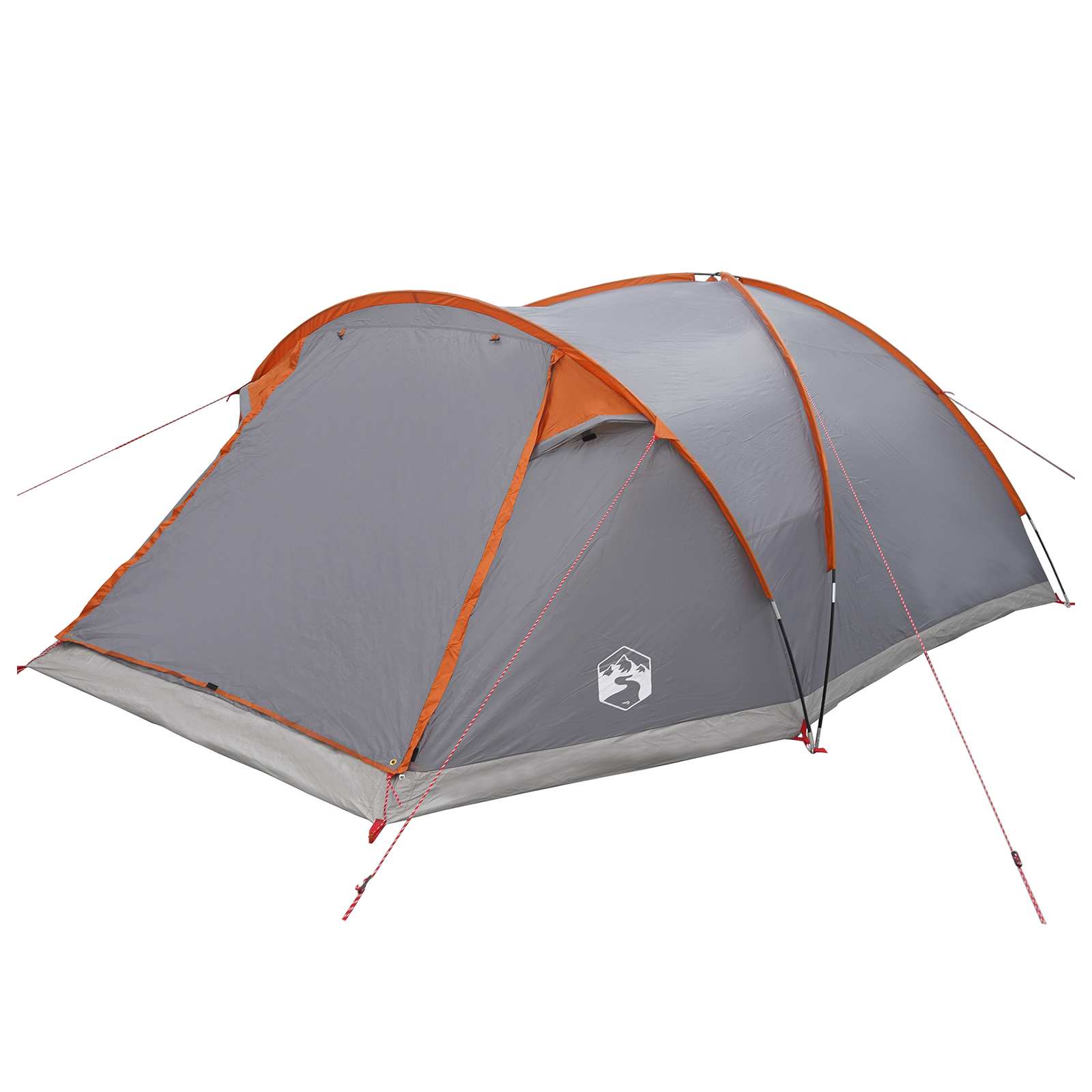 Tenda Capanna 8 persona Grigio e arancione Poliestere e Acciaio