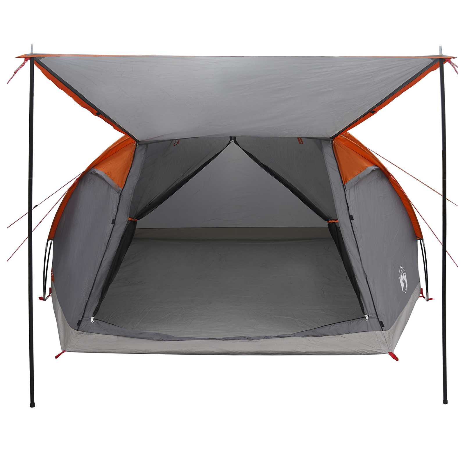 Tenda Capanna 8 persona Grigio e arancione Poliestere e Acciaio