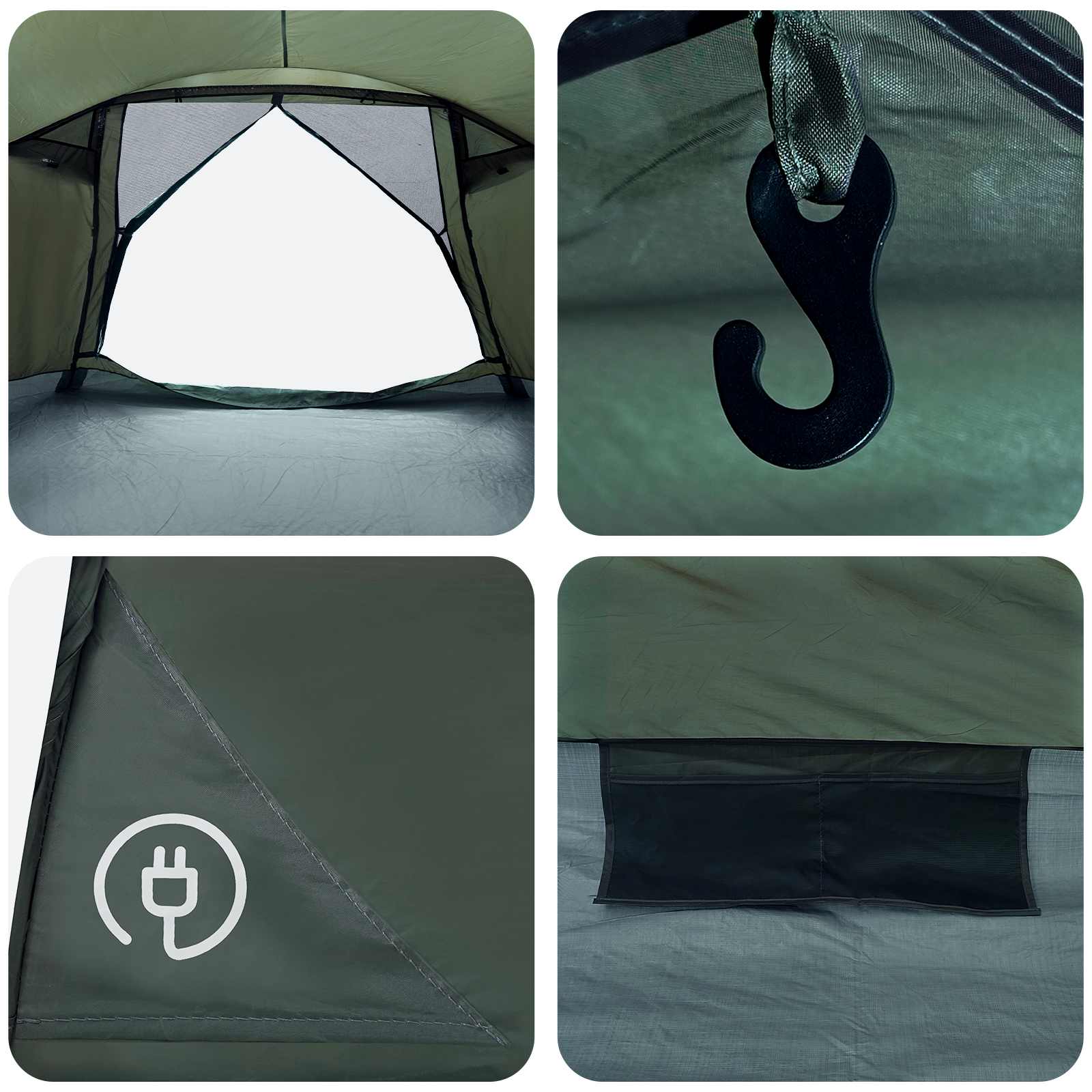 Tenda Capanna 8 persona Verde militare Poliestere e Acciaio