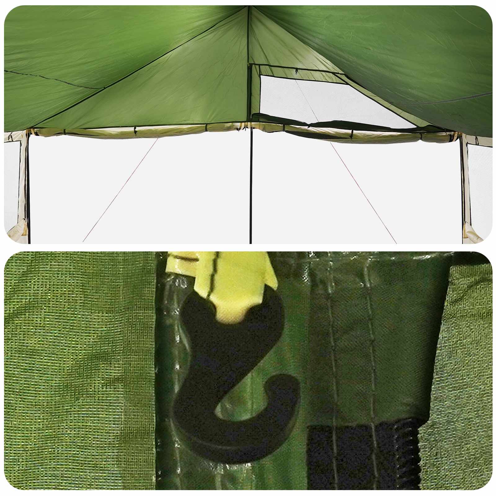 Tenda Familiare Verde 450 x 400 x 265 cm Poliestere e Acciaio