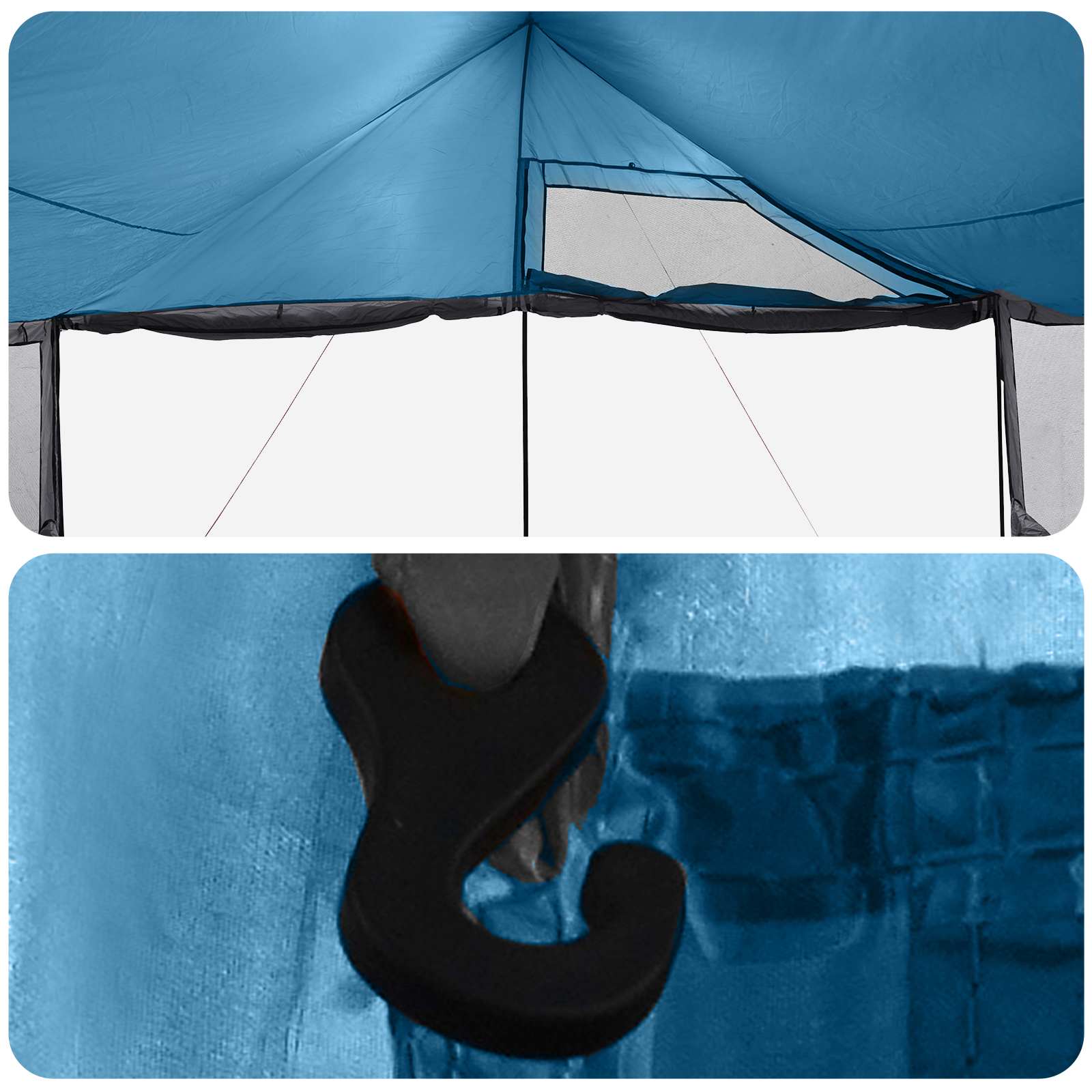 Tenda Familiare Blu 450 x 400 x 265 cm Poliestere e Acciaio