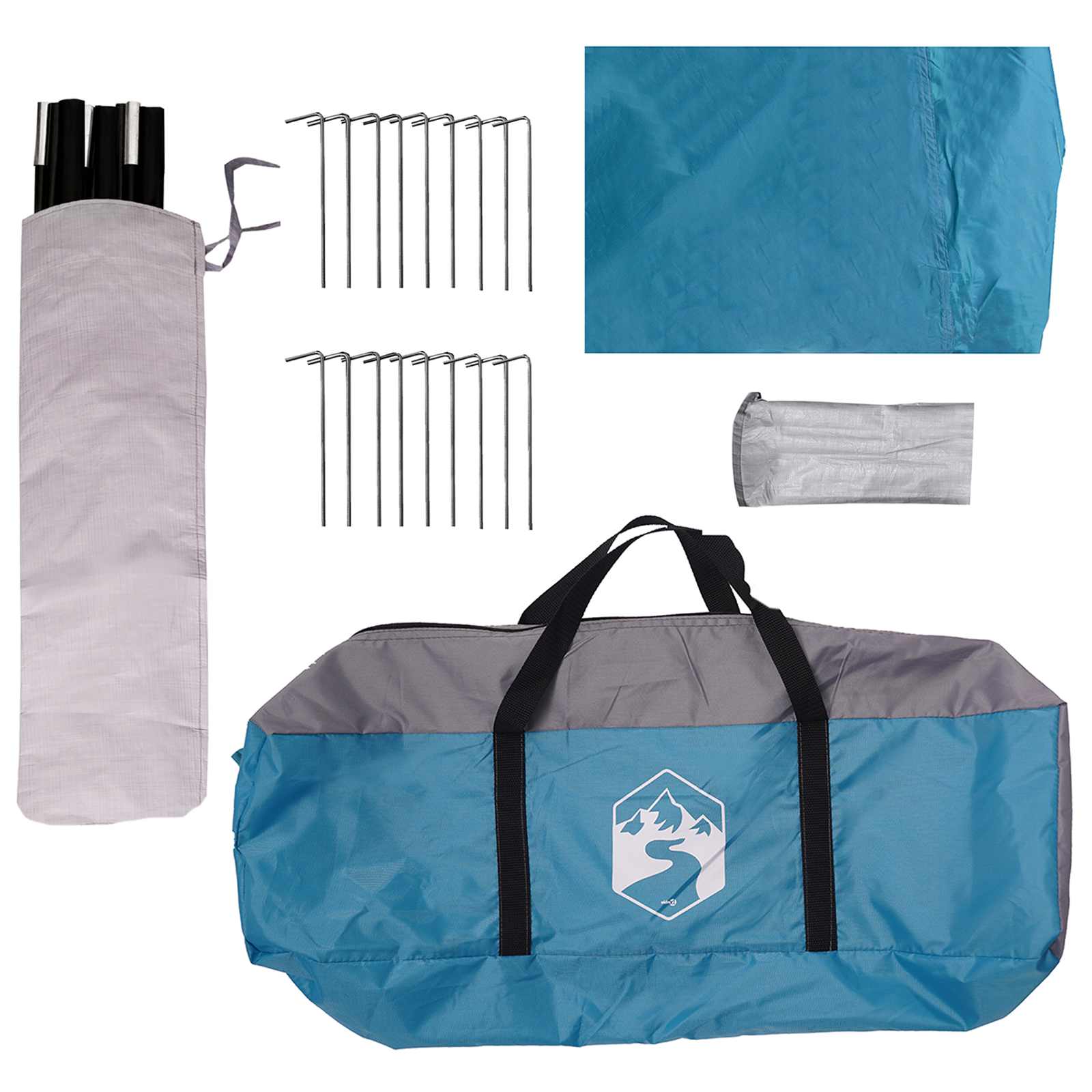 Tenda Familiare Blu 450 x 400 x 265 cm Poliestere e Acciaio
