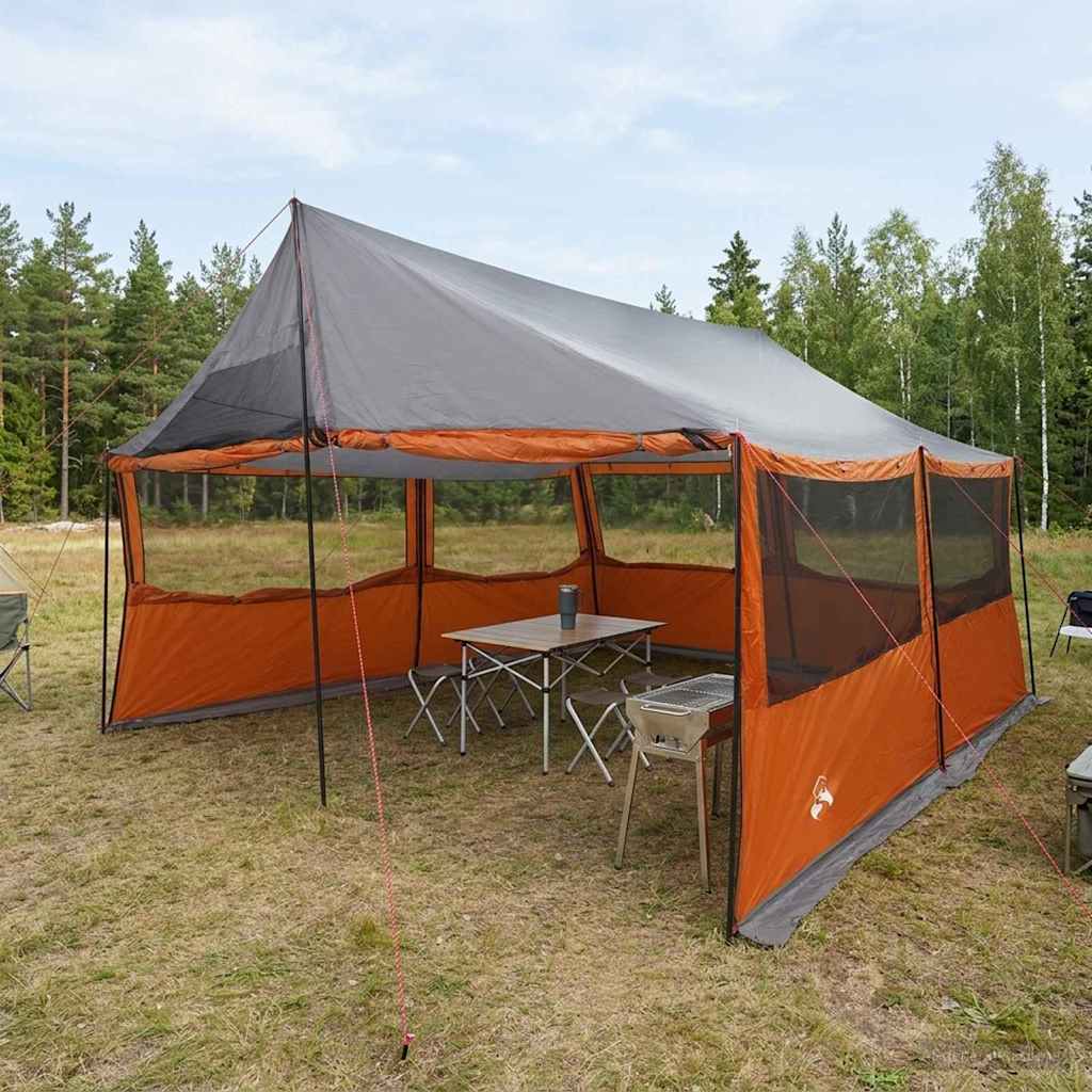 Tenda Familiare Grigio e arancione 450 x 400 x 265 cm