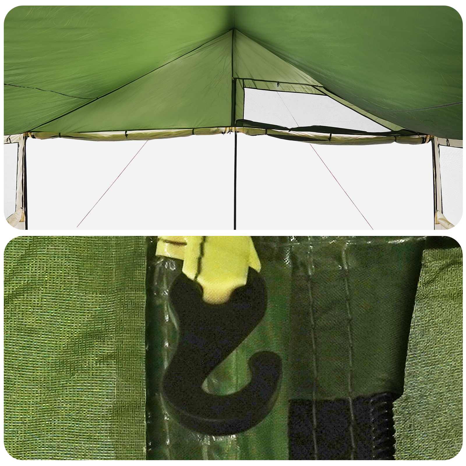 Tenda Familiare Verde 600 x 400 x 268 cm Poliestere e Acciaio