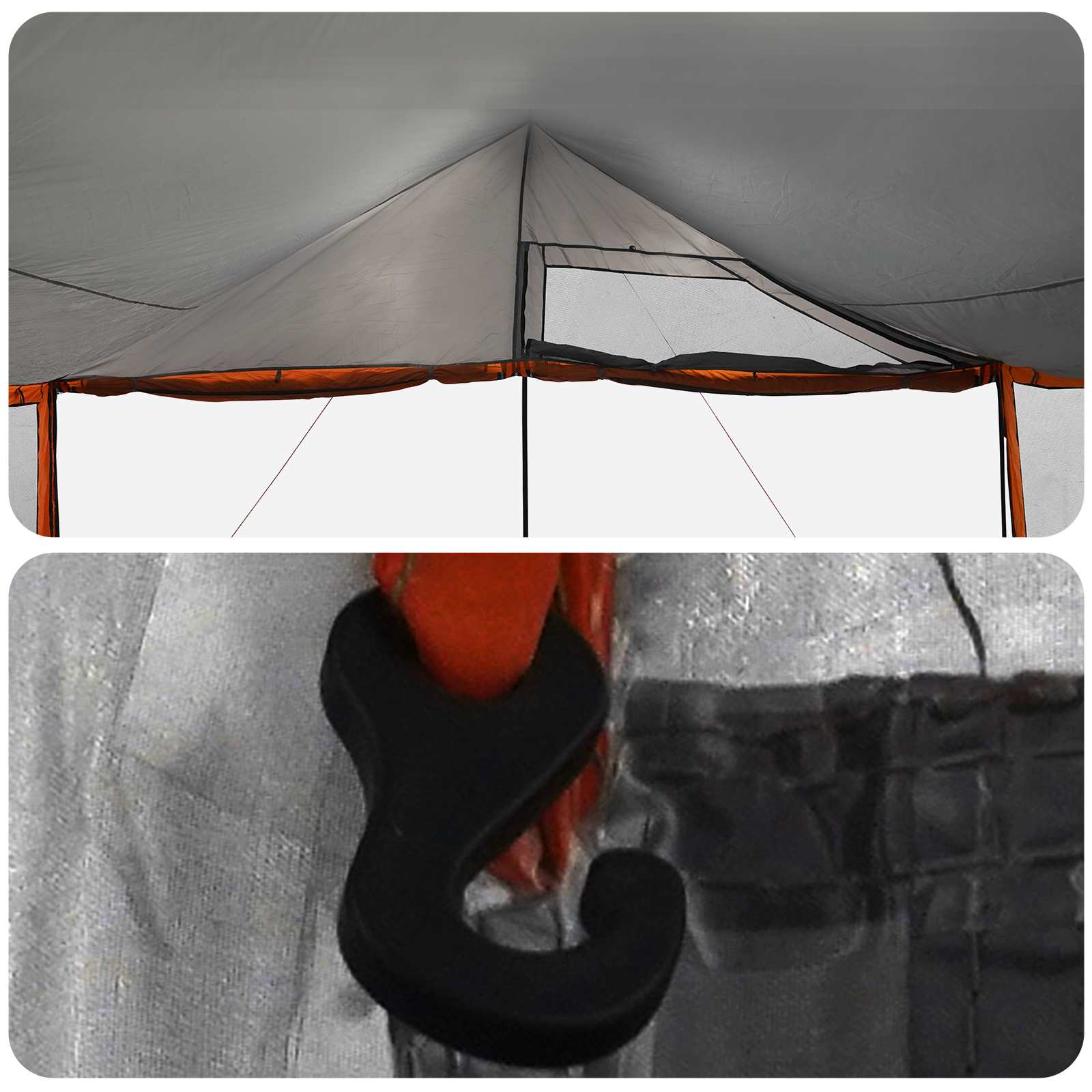 Tenda Familiare Grigio e arancione 600 x 400 x 268 cm
