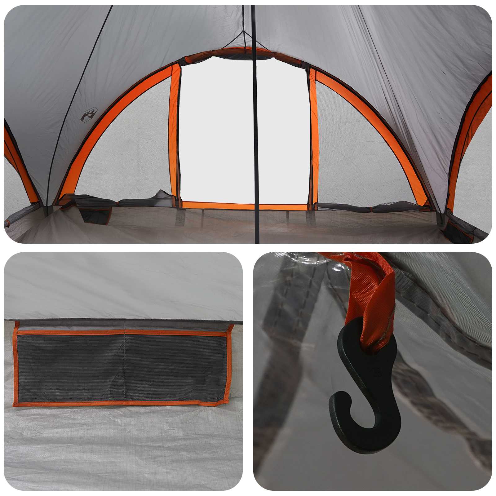 Tenda Tipi 18.0 persona Grigio e arancione Poliestere e Acciaio