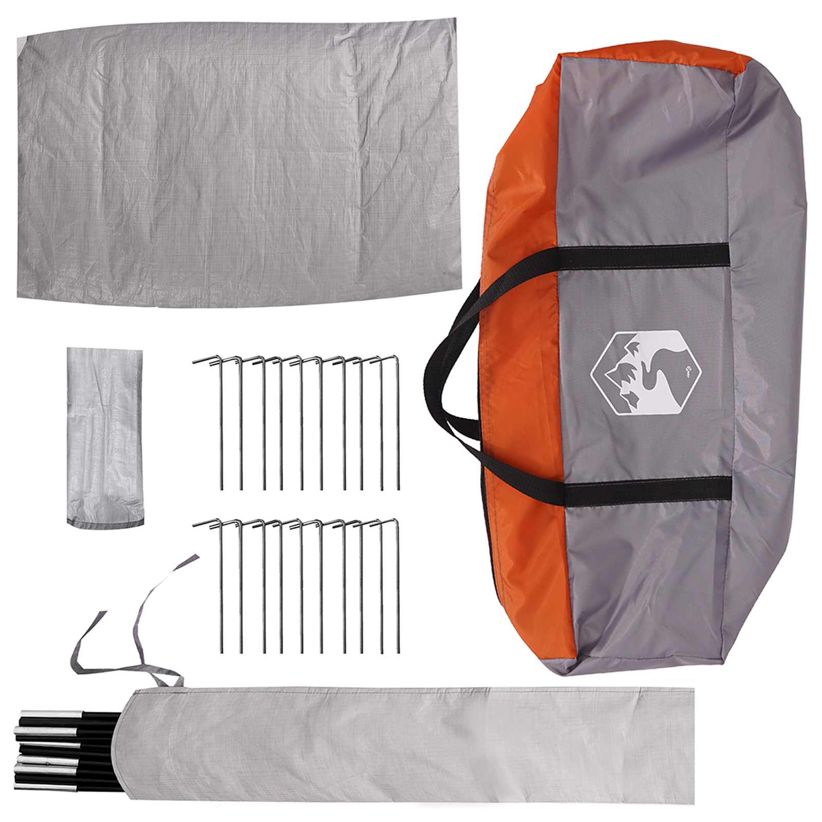 Tenda Tipi 6.0 persona Grigio e arancione Poliestere e Acciaio