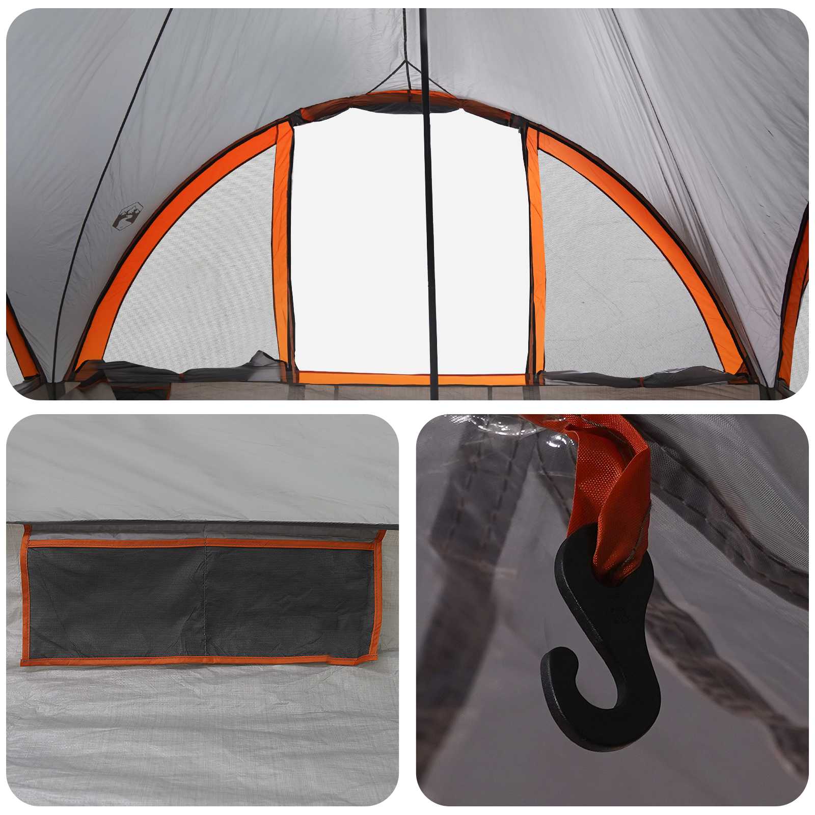 Tenda Tipi 6.0 persona Grigio e arancione Poliestere e Acciaio