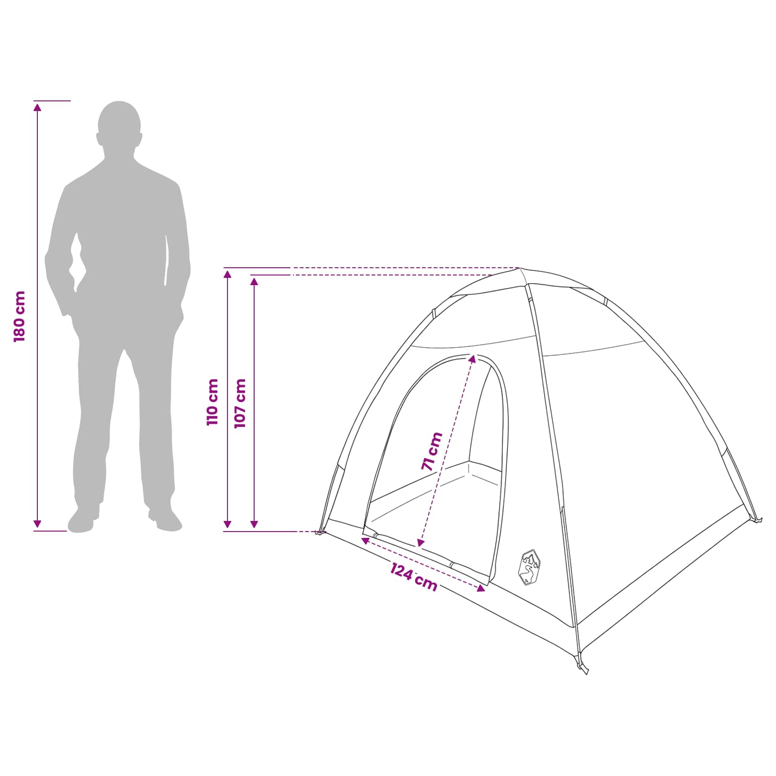 Tenda da campeggio 2 persona Blu