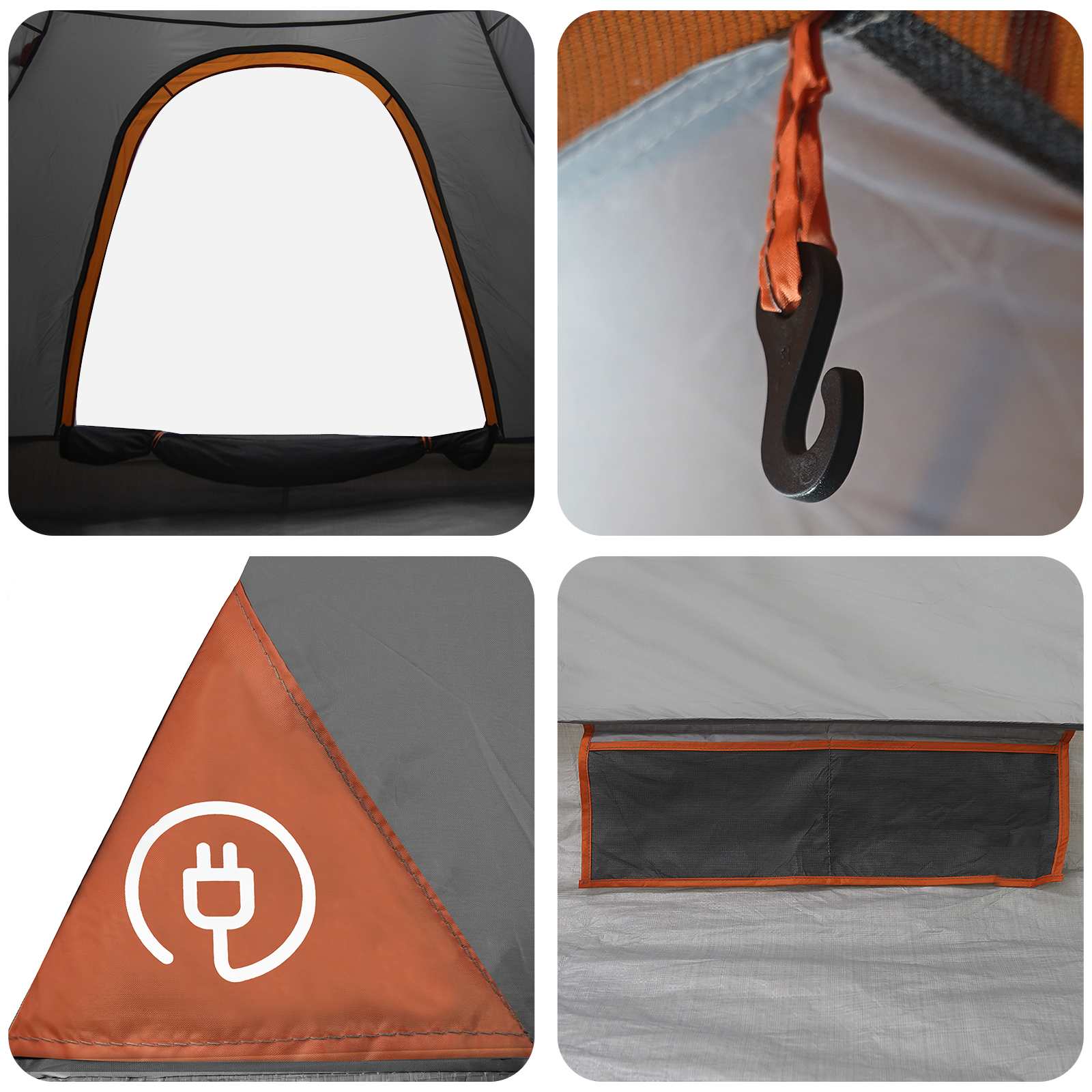 Tenda da campeggio 2 persona Grigio e arancione