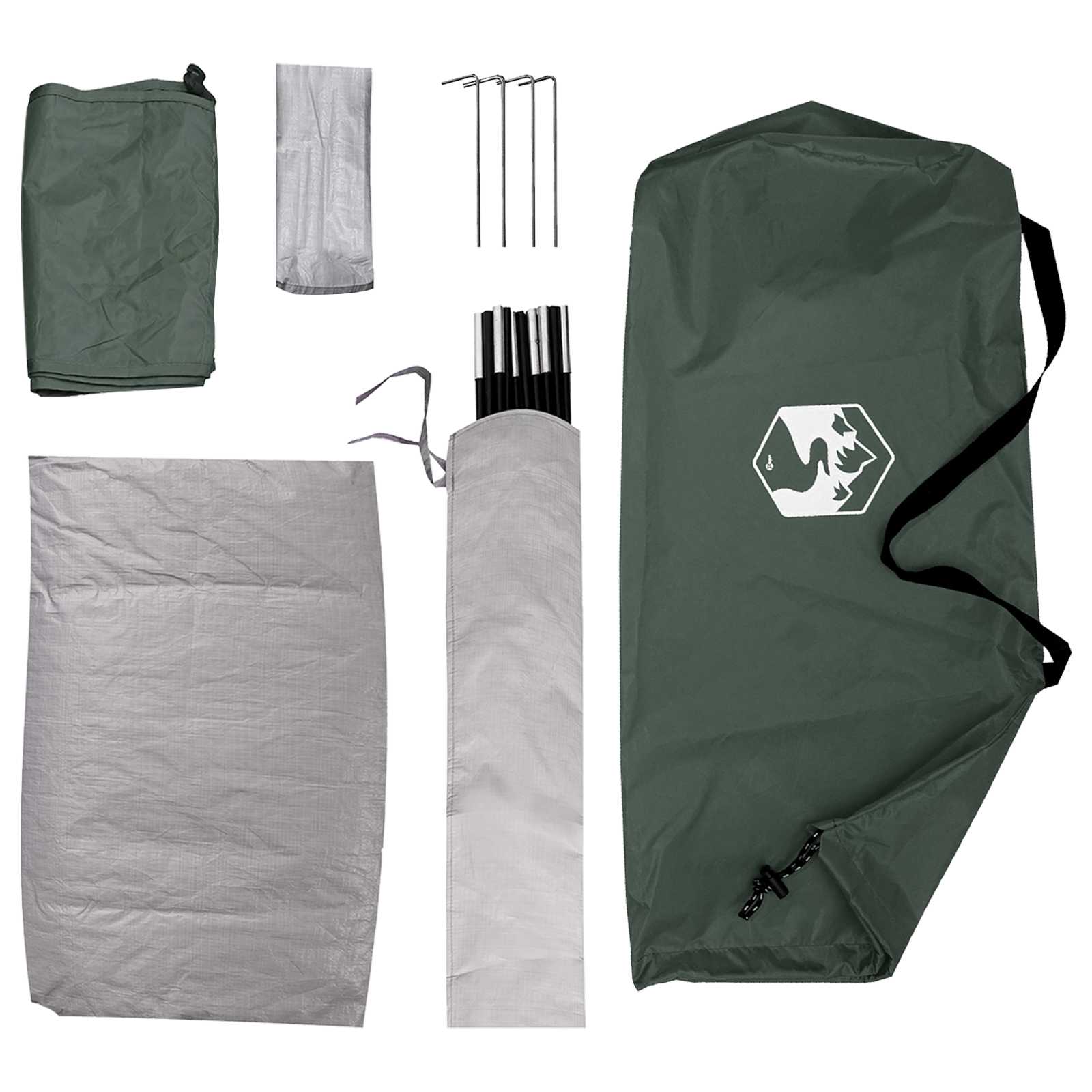 Tenda da campeggio 2 persona Verde militare
