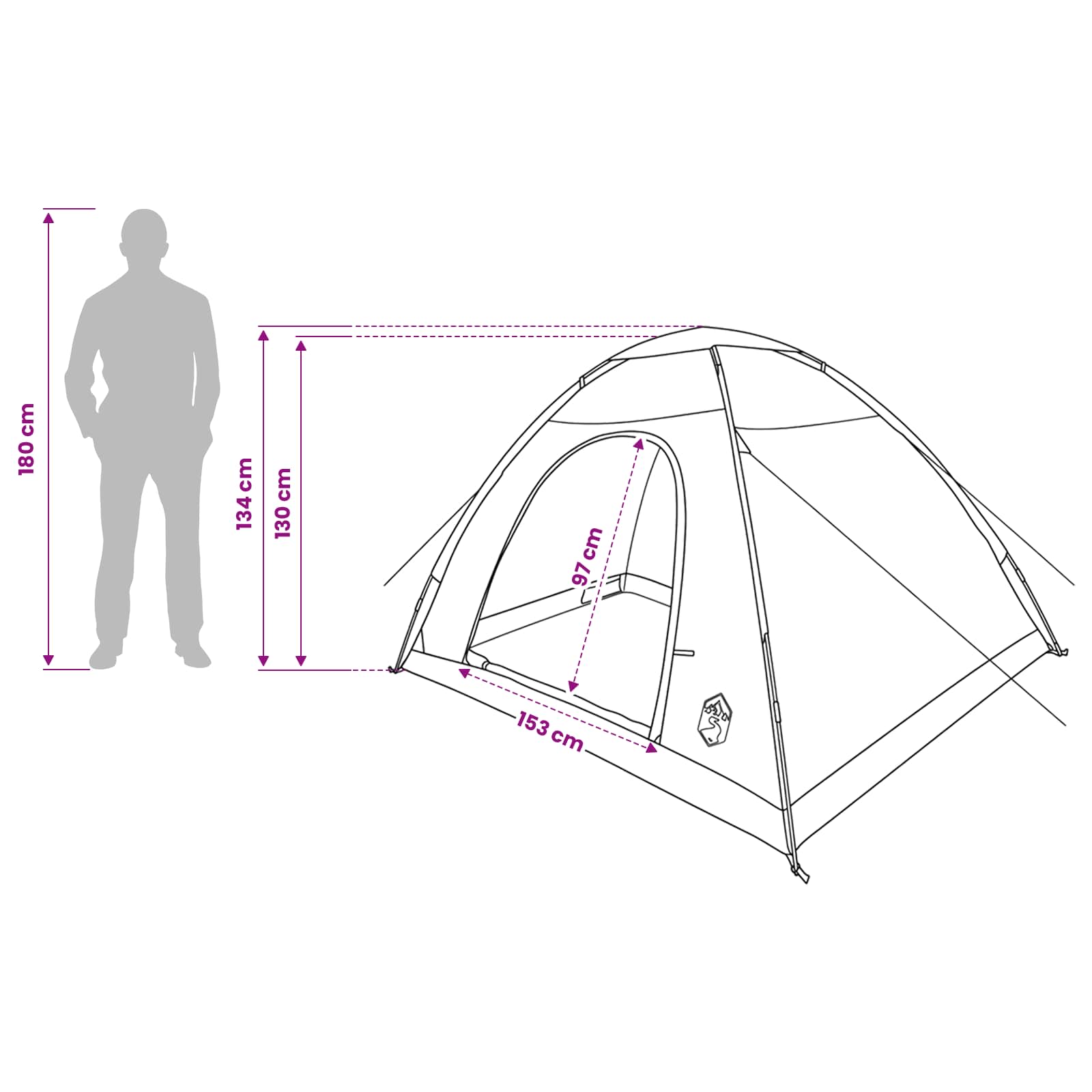 Tenda da campeggio 4 persona Verde