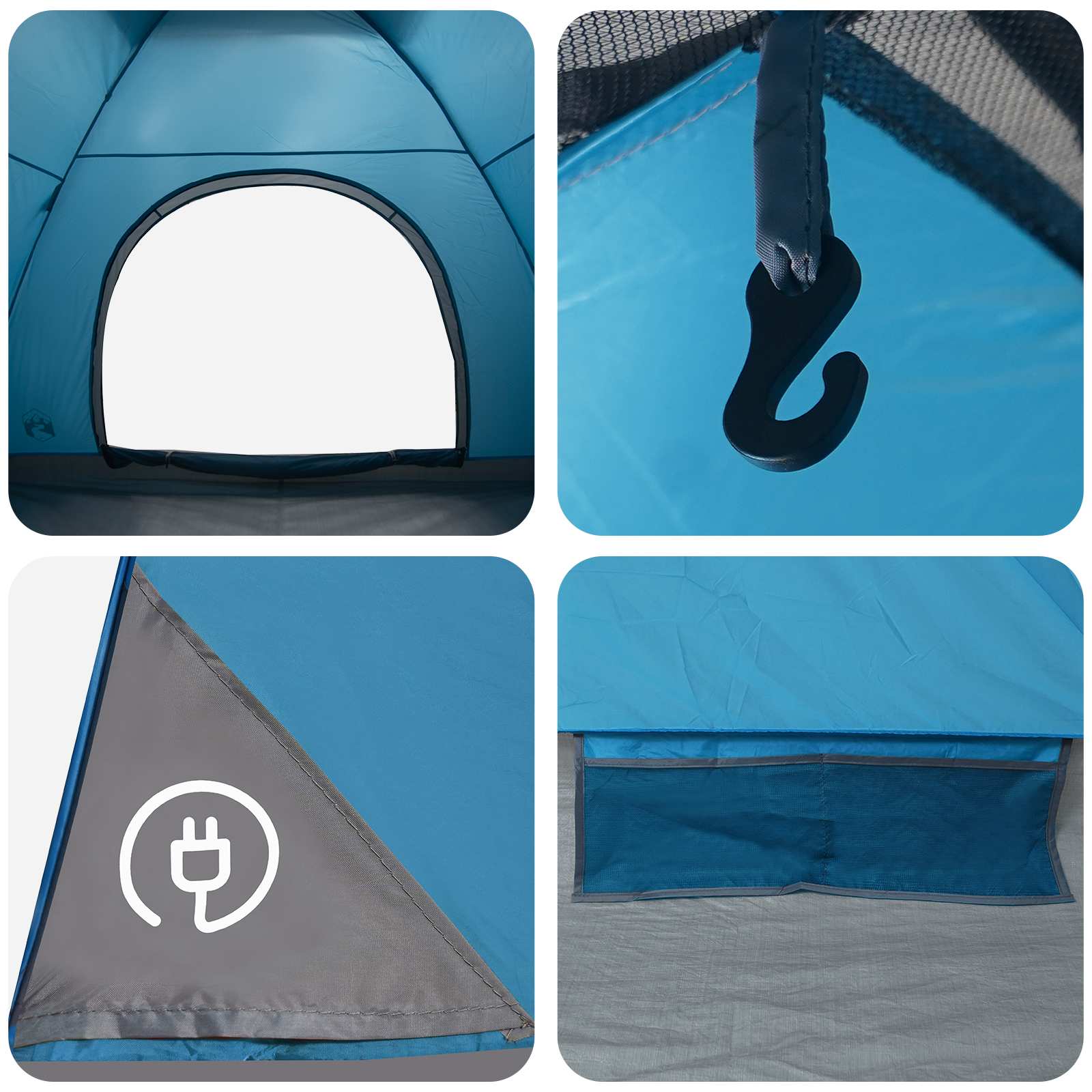 Tenda da campeggio 4 persona Blu