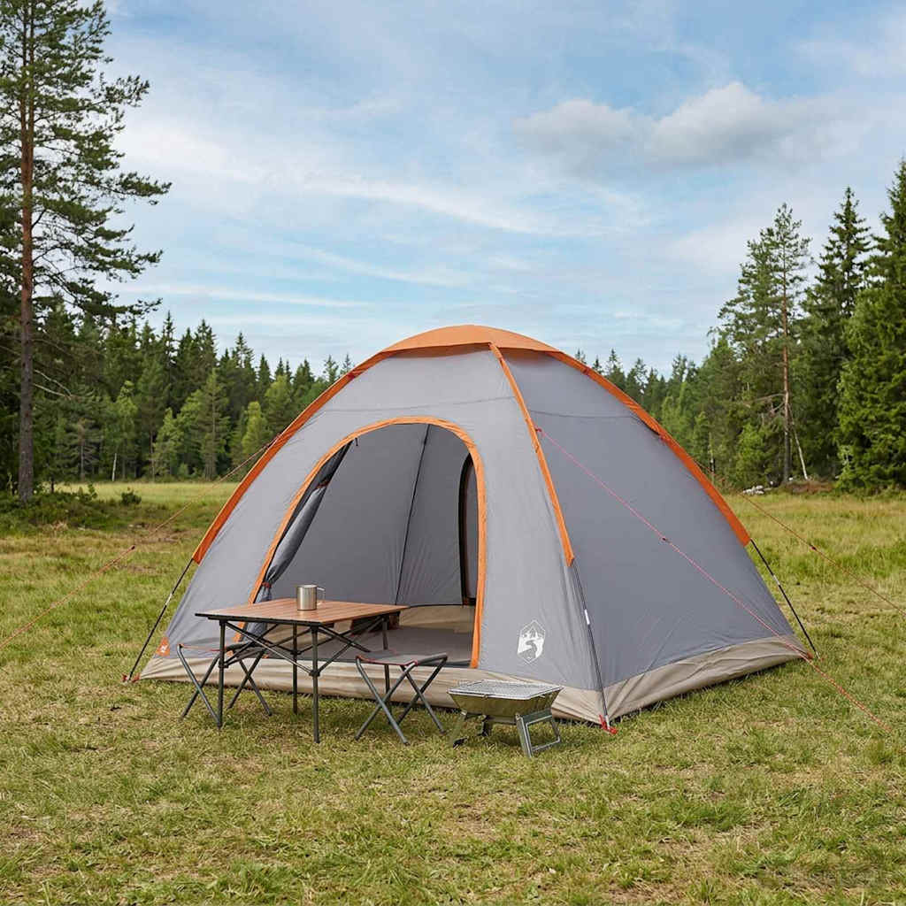 Tenda da campeggio 4 persona Grigio e arancione